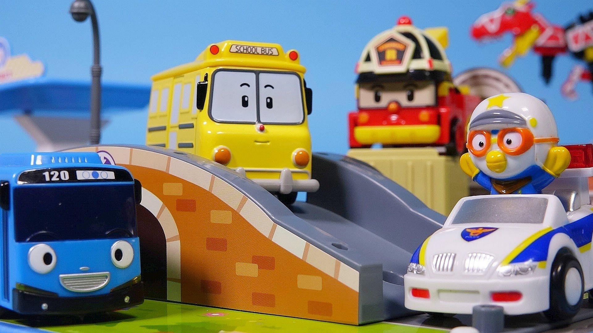 Robocar Poli & Tayo bus town car toys & Robot train 로보카폴리 타운