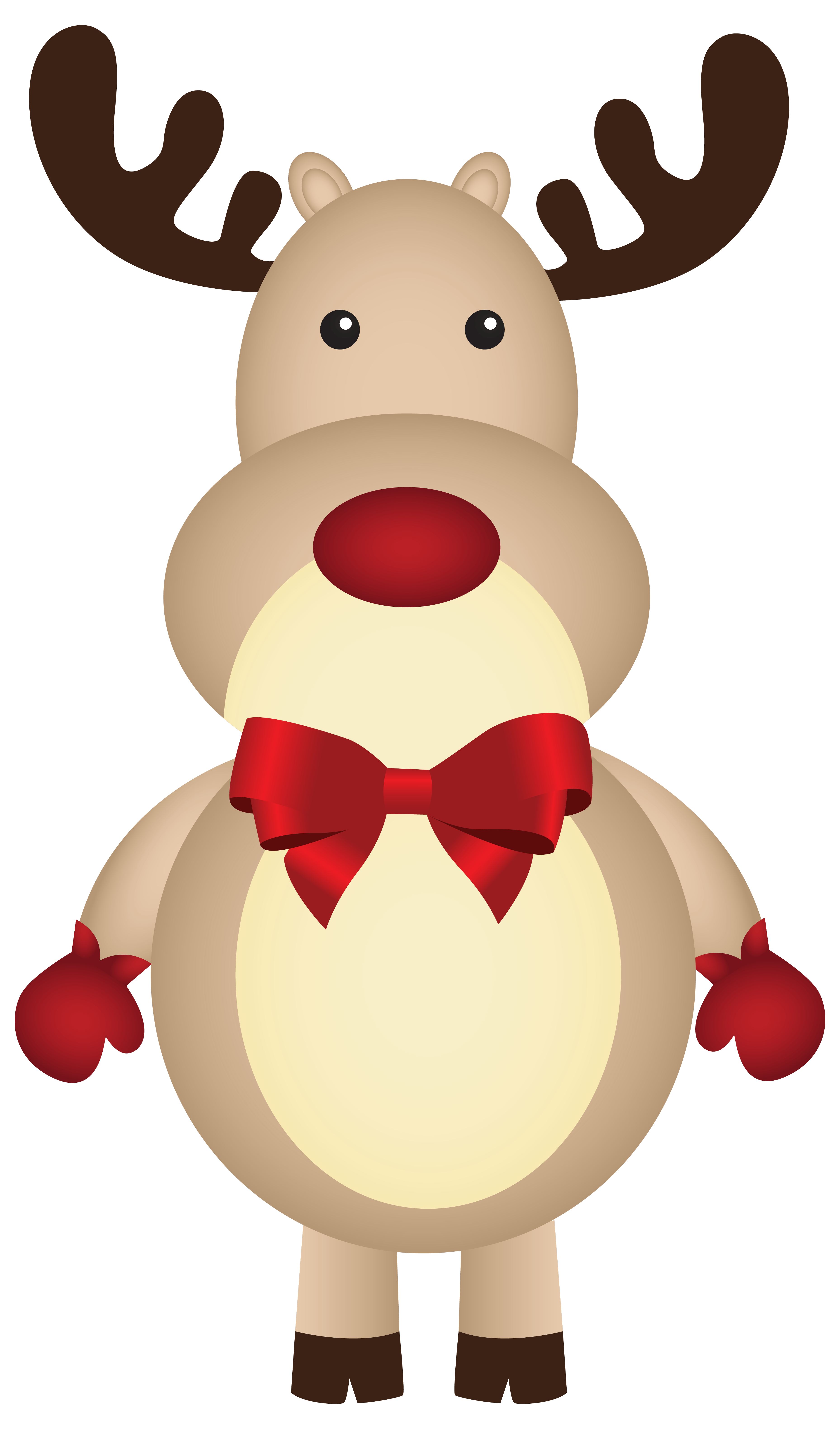 Christmas Rudolph with Bow PNG Clipart Image