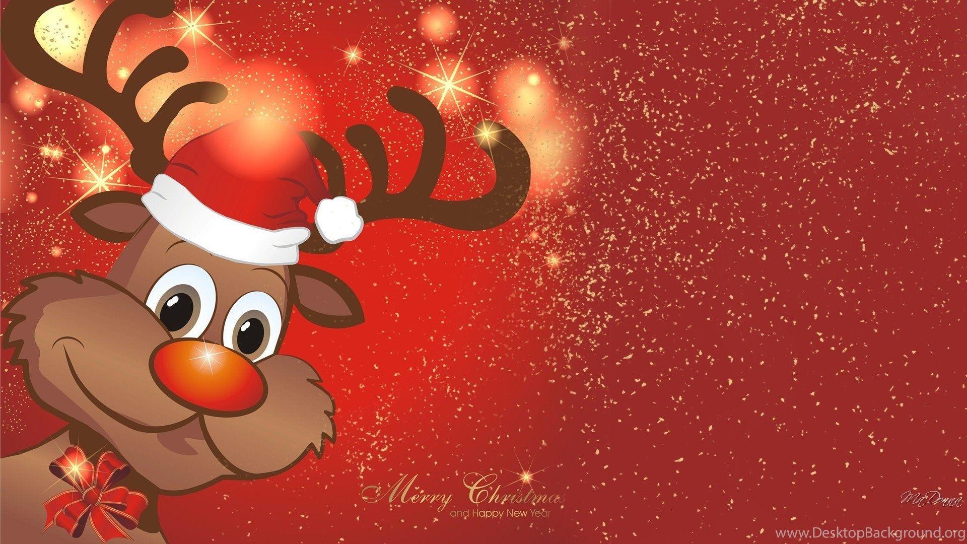 Deer: Bright Merry Christmas Cheerful Rudolph Reindeer Red Cute