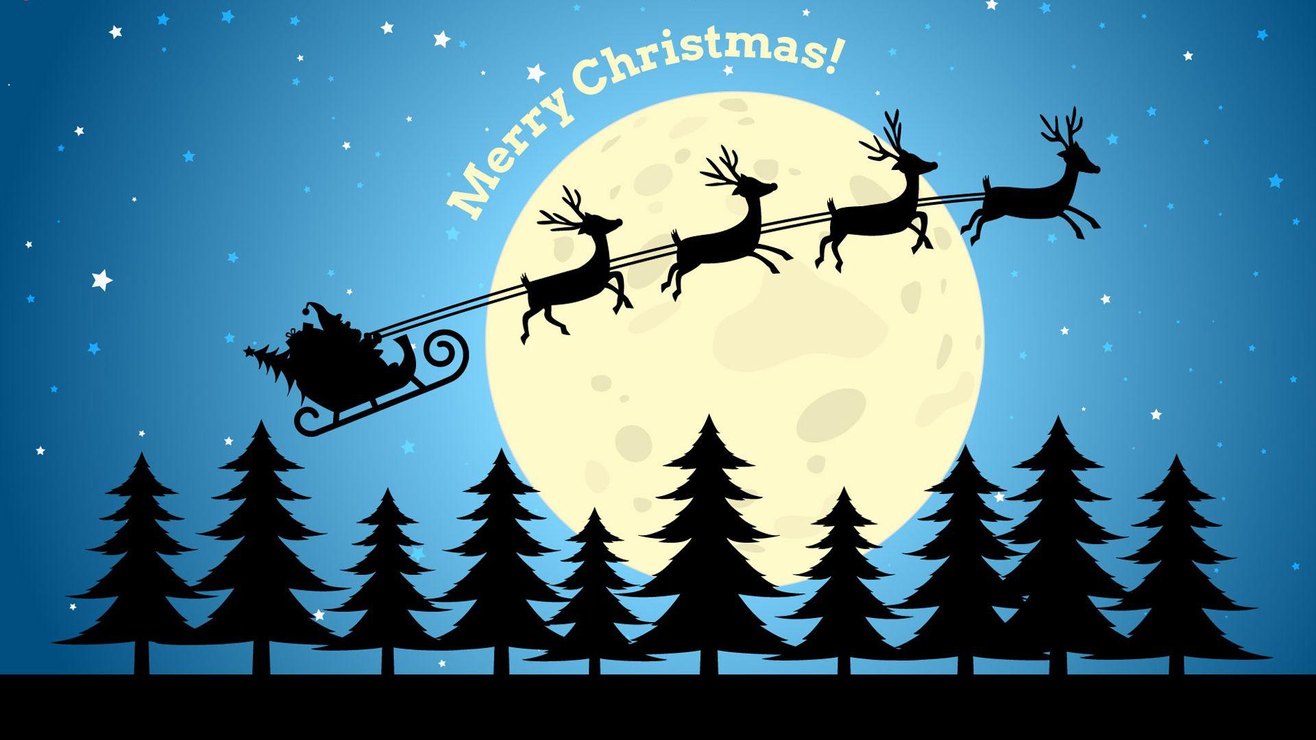 Santa Fly For Merry Christmas Wallpaper Pcture Wallpaper