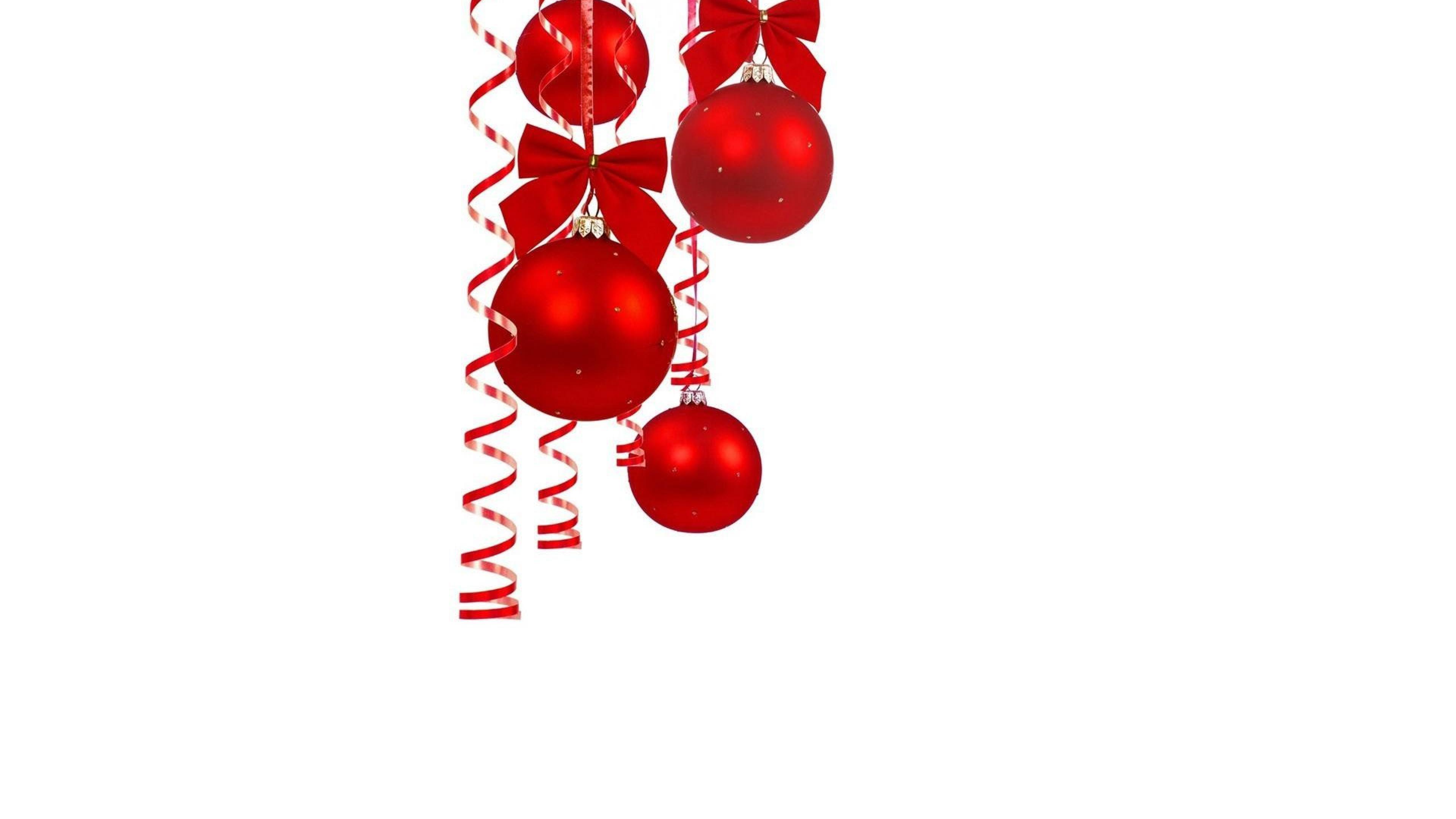 Red christmas ornaments Holidays Bow Ball Bauble Christmas Ribbon HD
