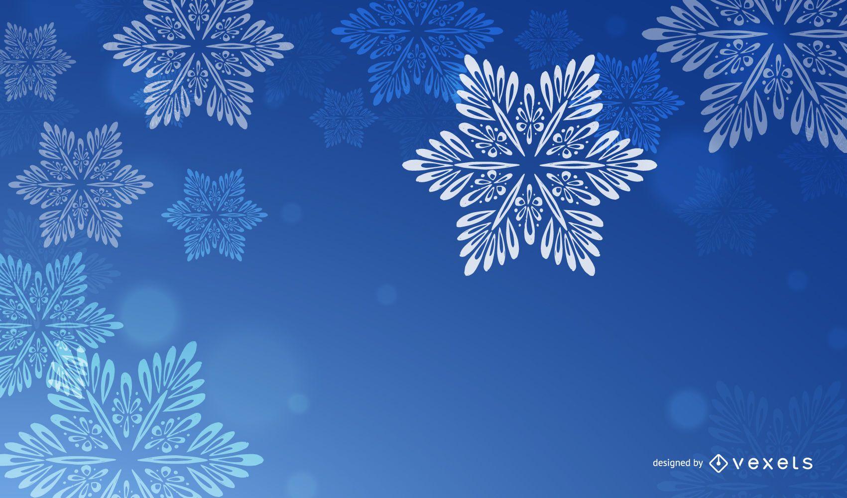 Blue Christmas Backgrounds with White Snowflakes