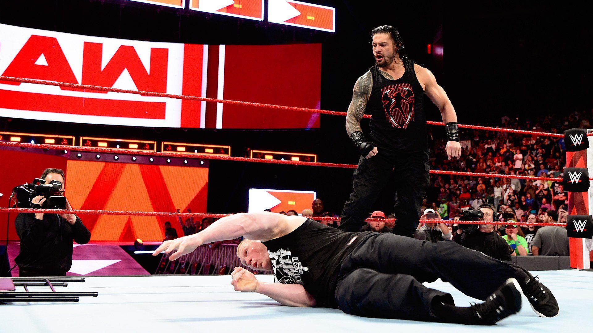 Roman Reigns gets a piece of Brock Lesnar before WrestleMania: Raw