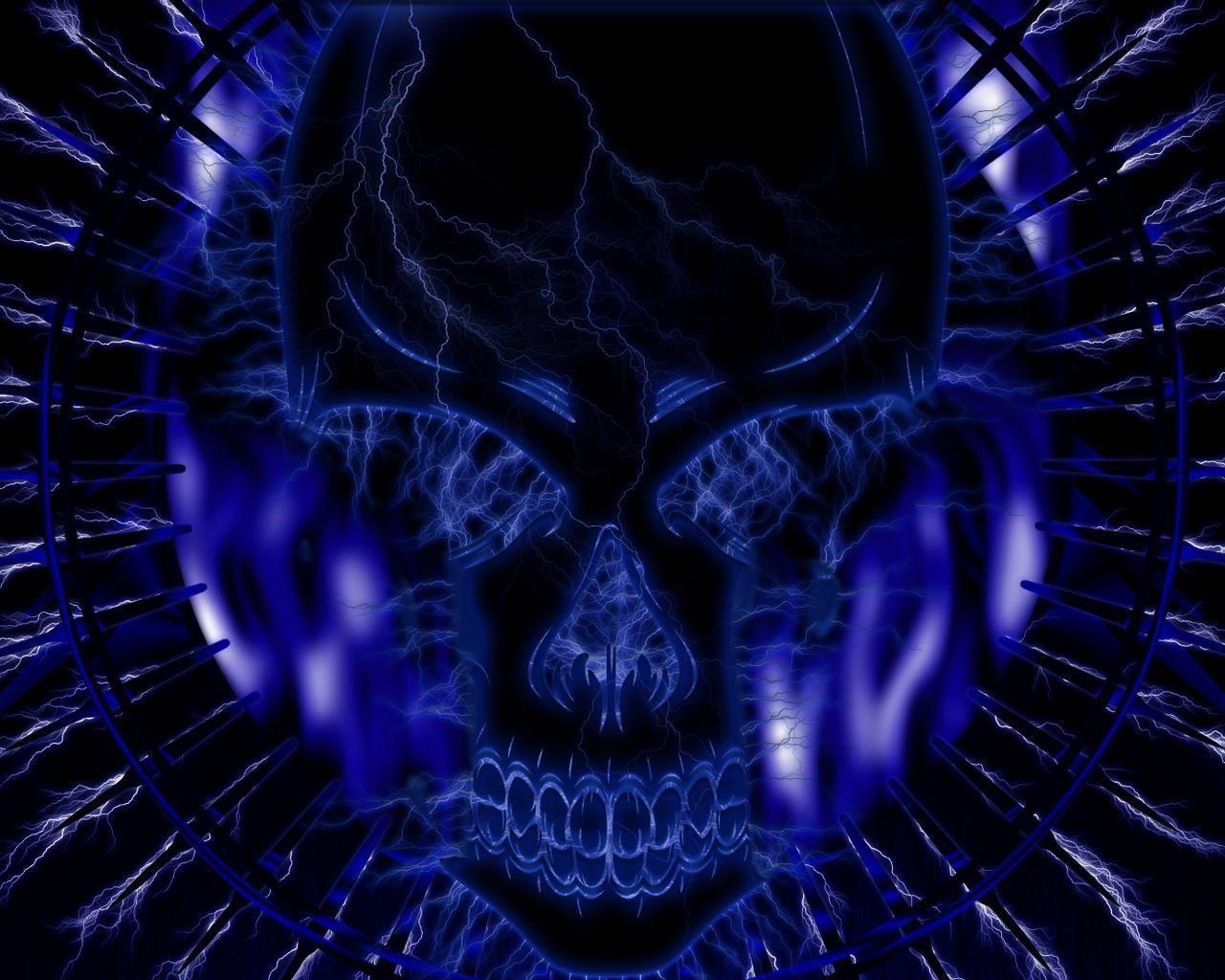 Blue Skull Background