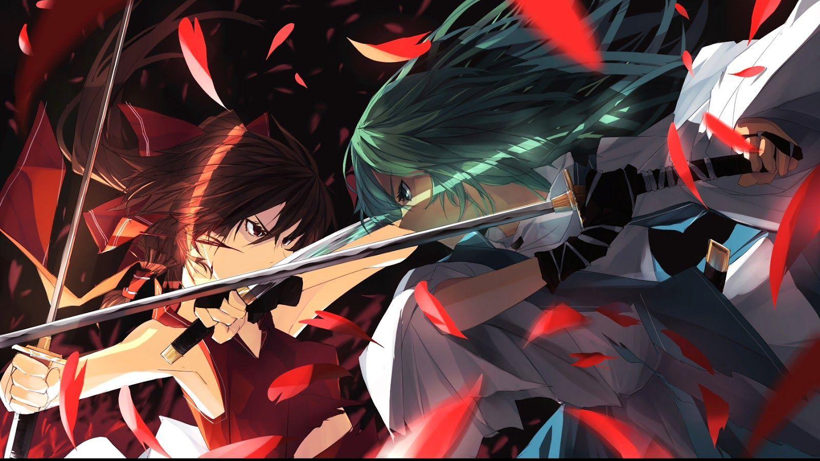 wallpaper: Anime Wallpaper Girls Sword Fighting