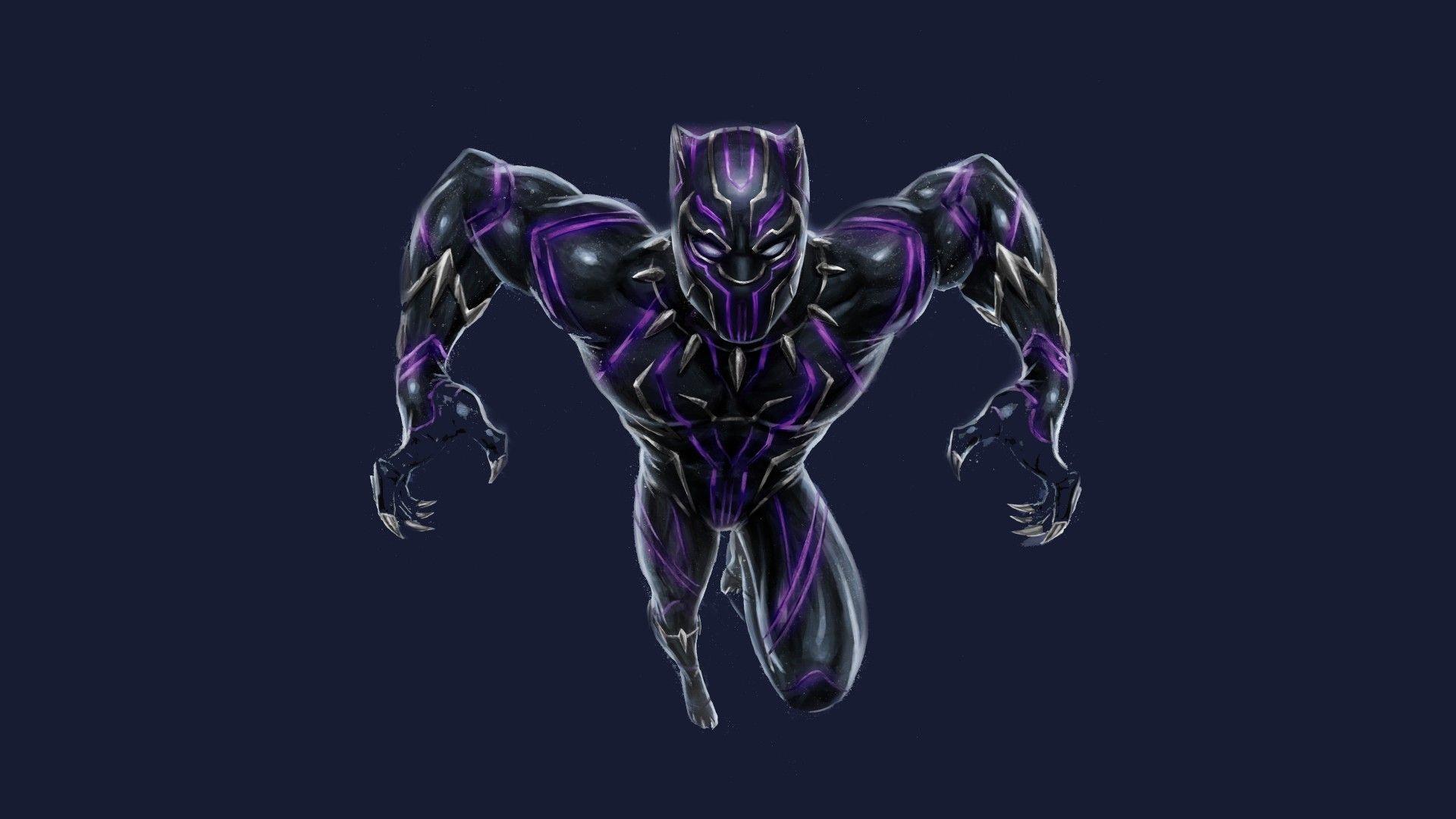 Black Panther Wallpaper Purple Background