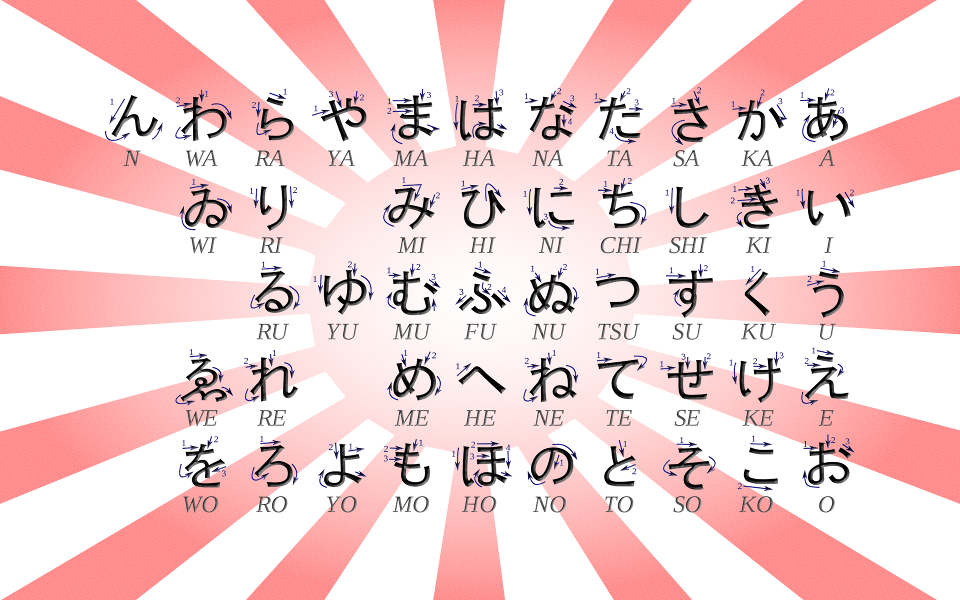 Japan hiragana katakana / 1920x1200 Wallpaper. KAWAII♡ in 2018