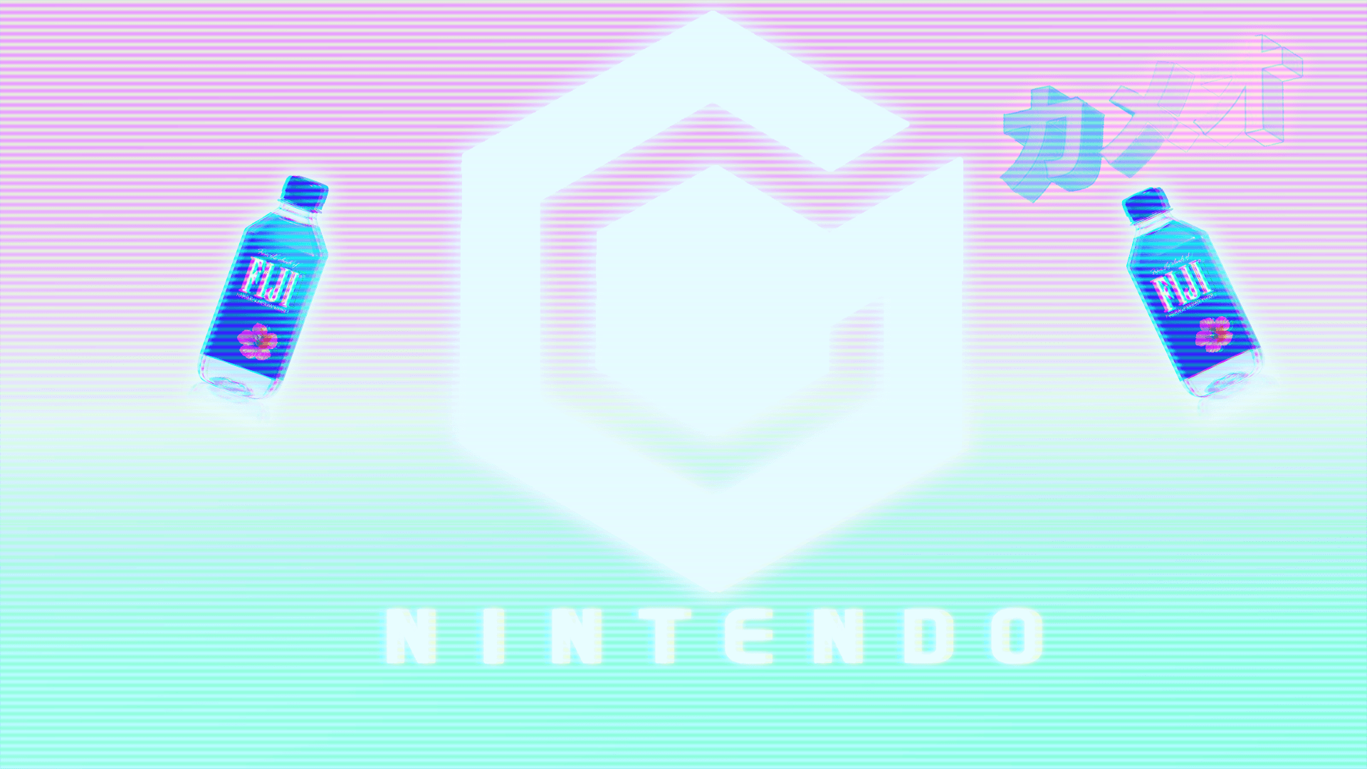 vaporwave, #Nintendo, #katakana, #GameCube, #logo. Wallpaper No