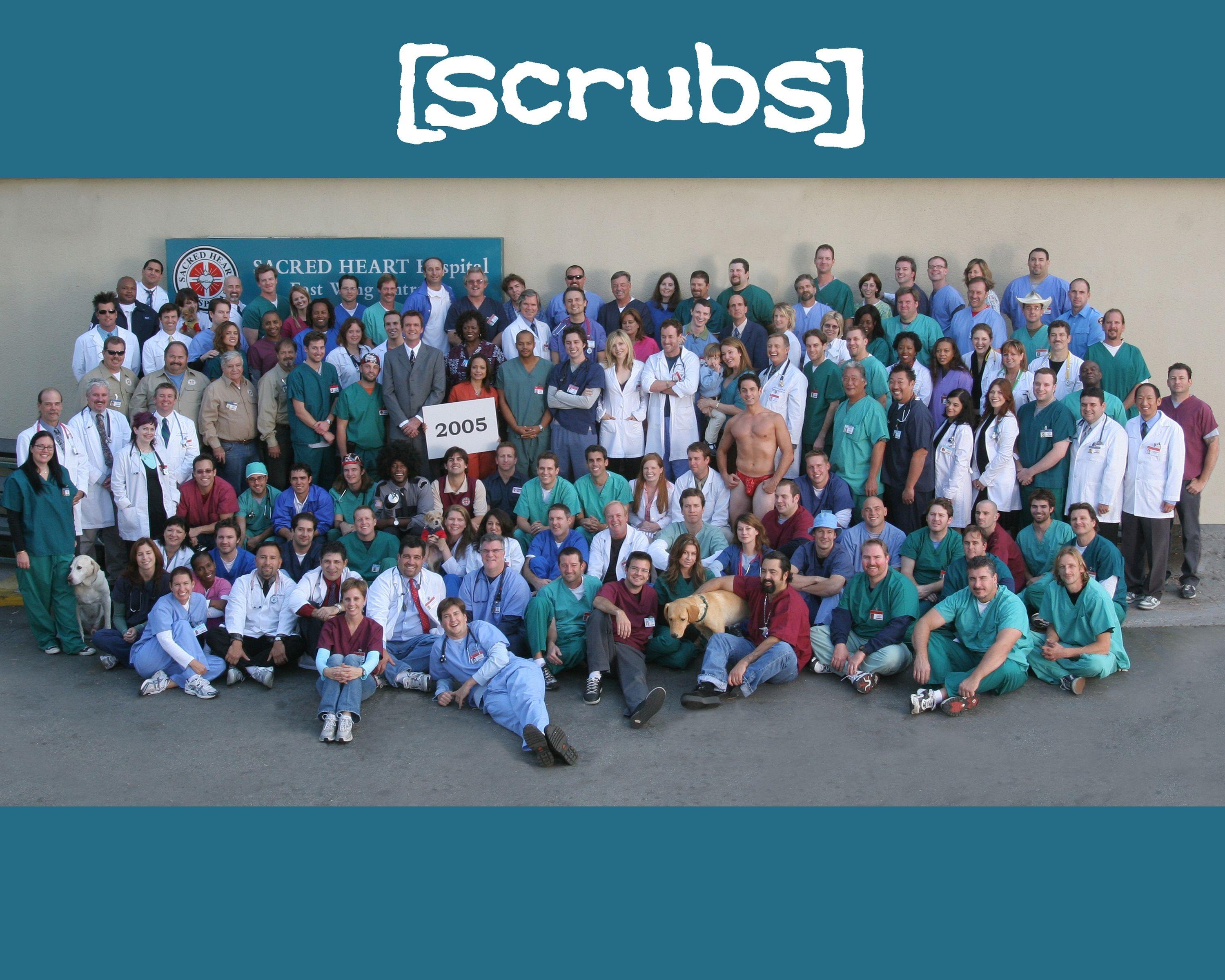 TV, dogs, Scrubs, sunglasses, Sarah Chalke, Christa Miller, Zach