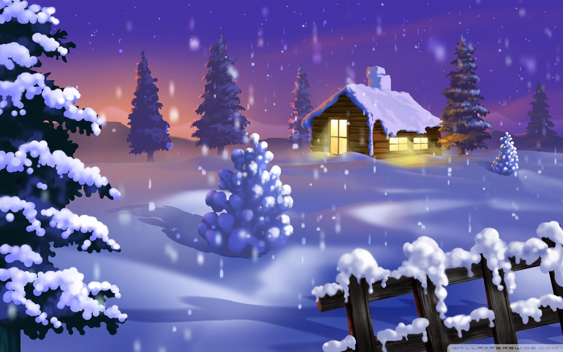 Christmas Winter Scenes Wallpaper background picture