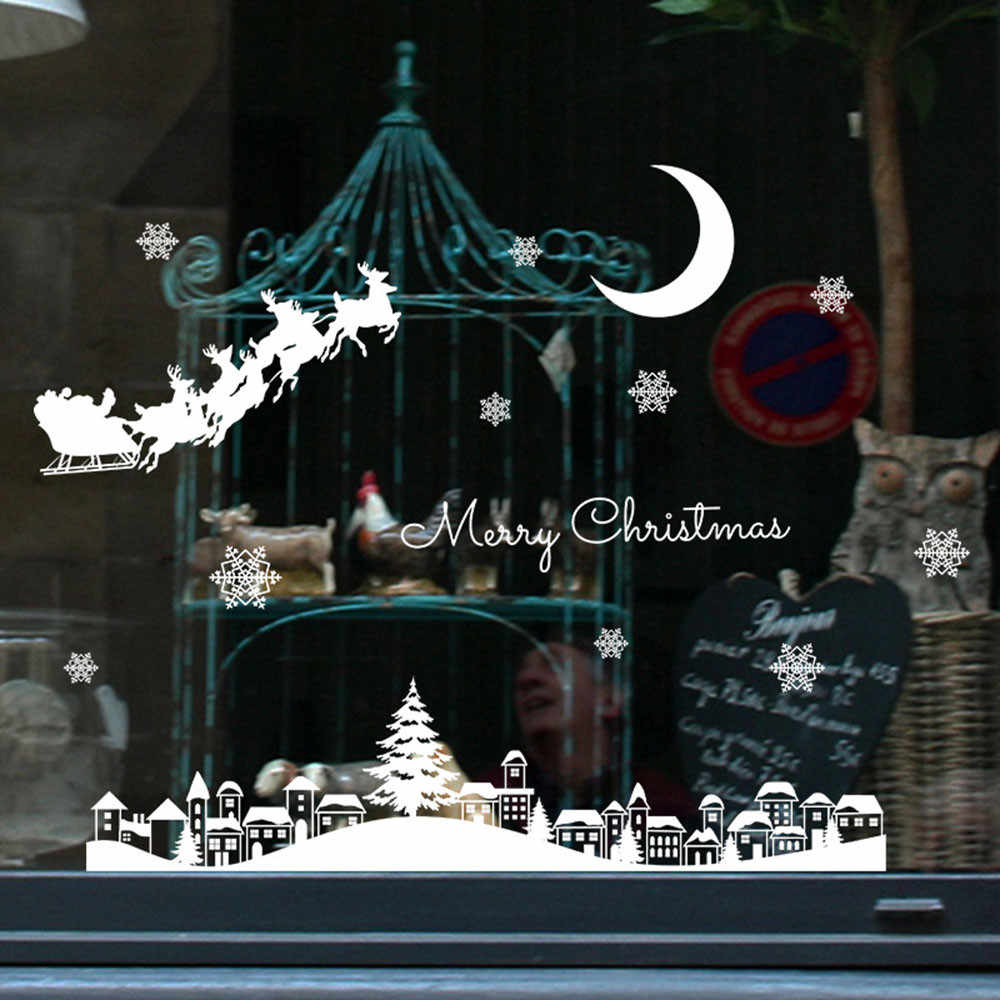 Detail Feedback Questions about Christmas Wall Stickers Shop Window