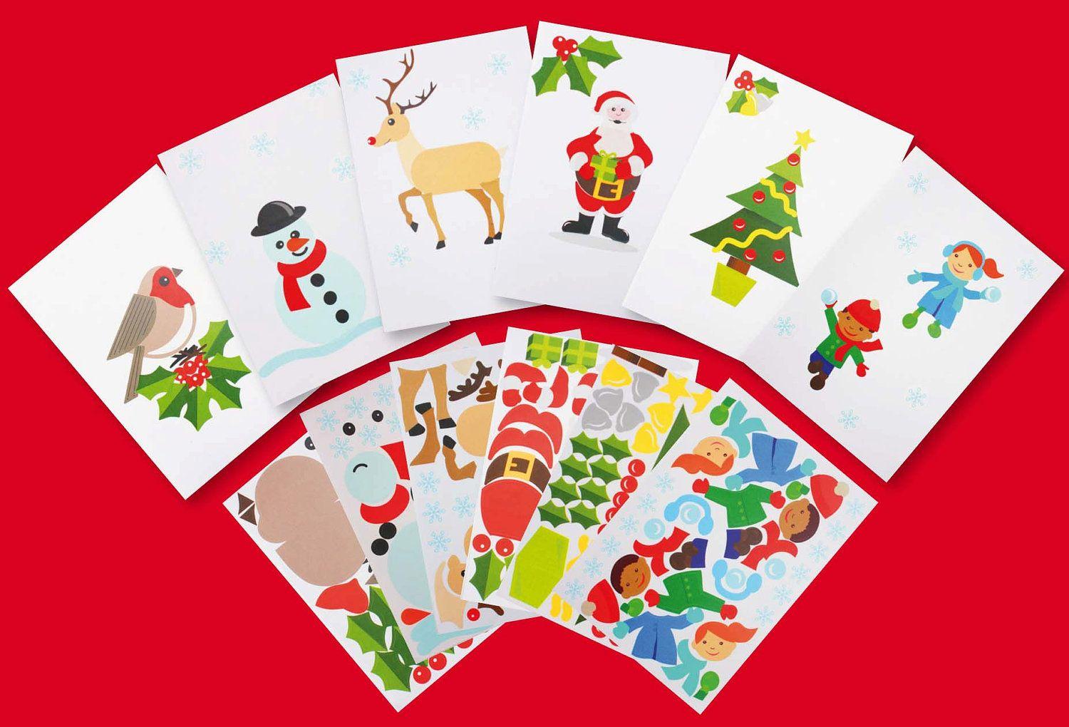 Christmas Card Sticker Kit. Cute Christmas Cards