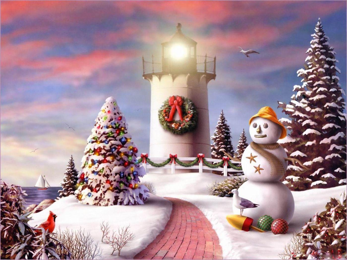 christmas lighthouse art. Free Download 2010 Christmas