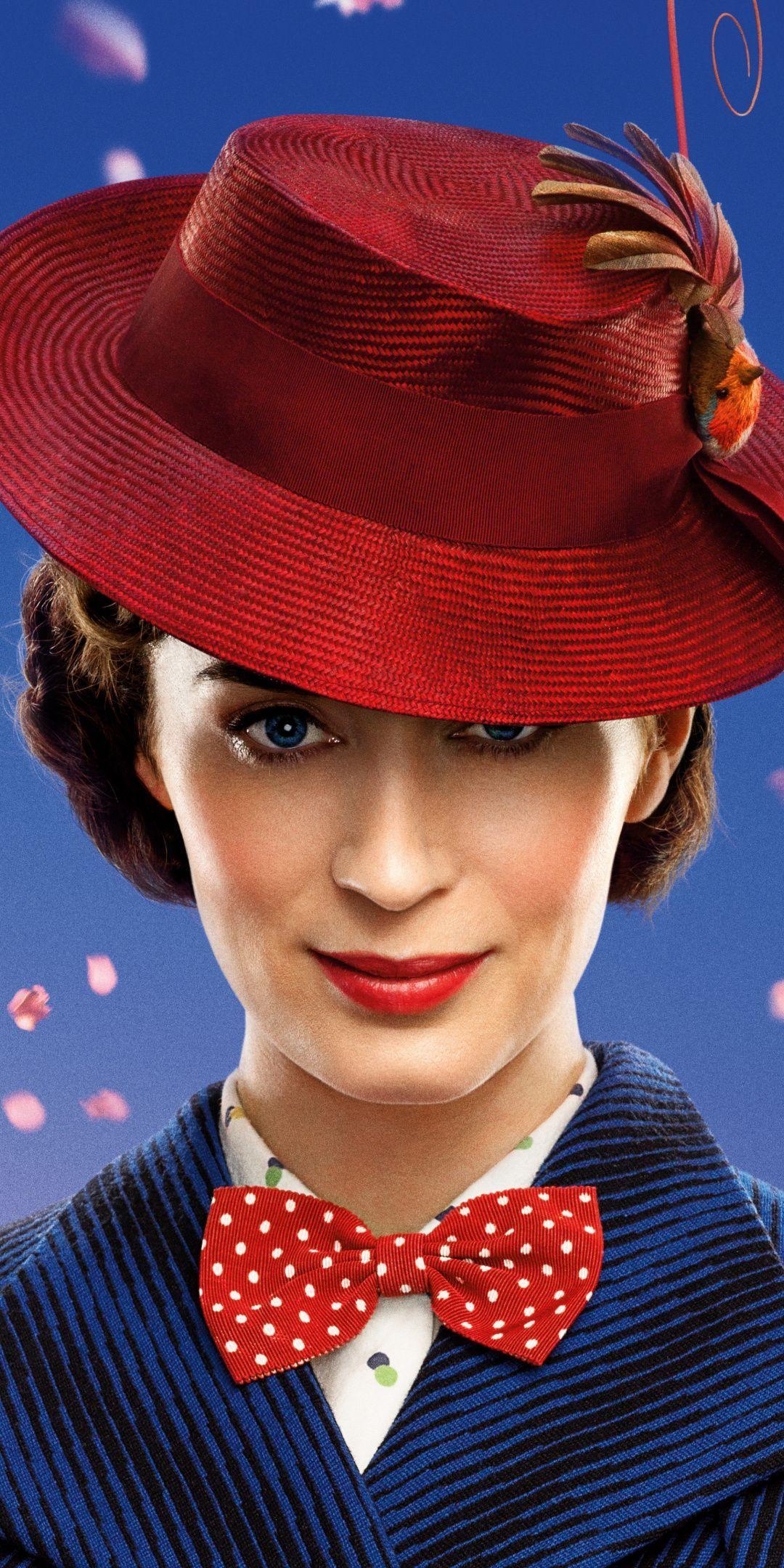 Emily Blunt, Mary Poppins Returns, smile, movie, 1080x2160 wallpaper