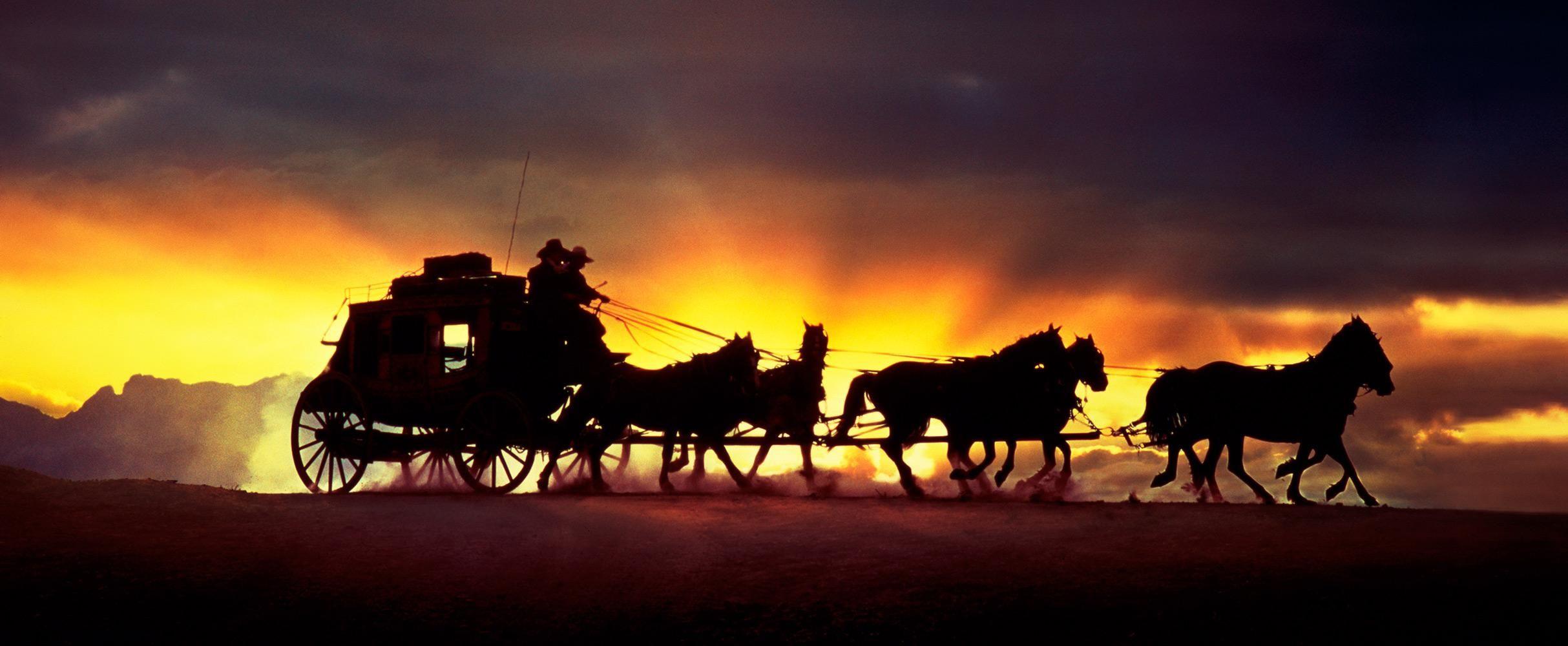 Download The Sunset Ride Wallpaper Tags Cowboy Horses Night Sunset