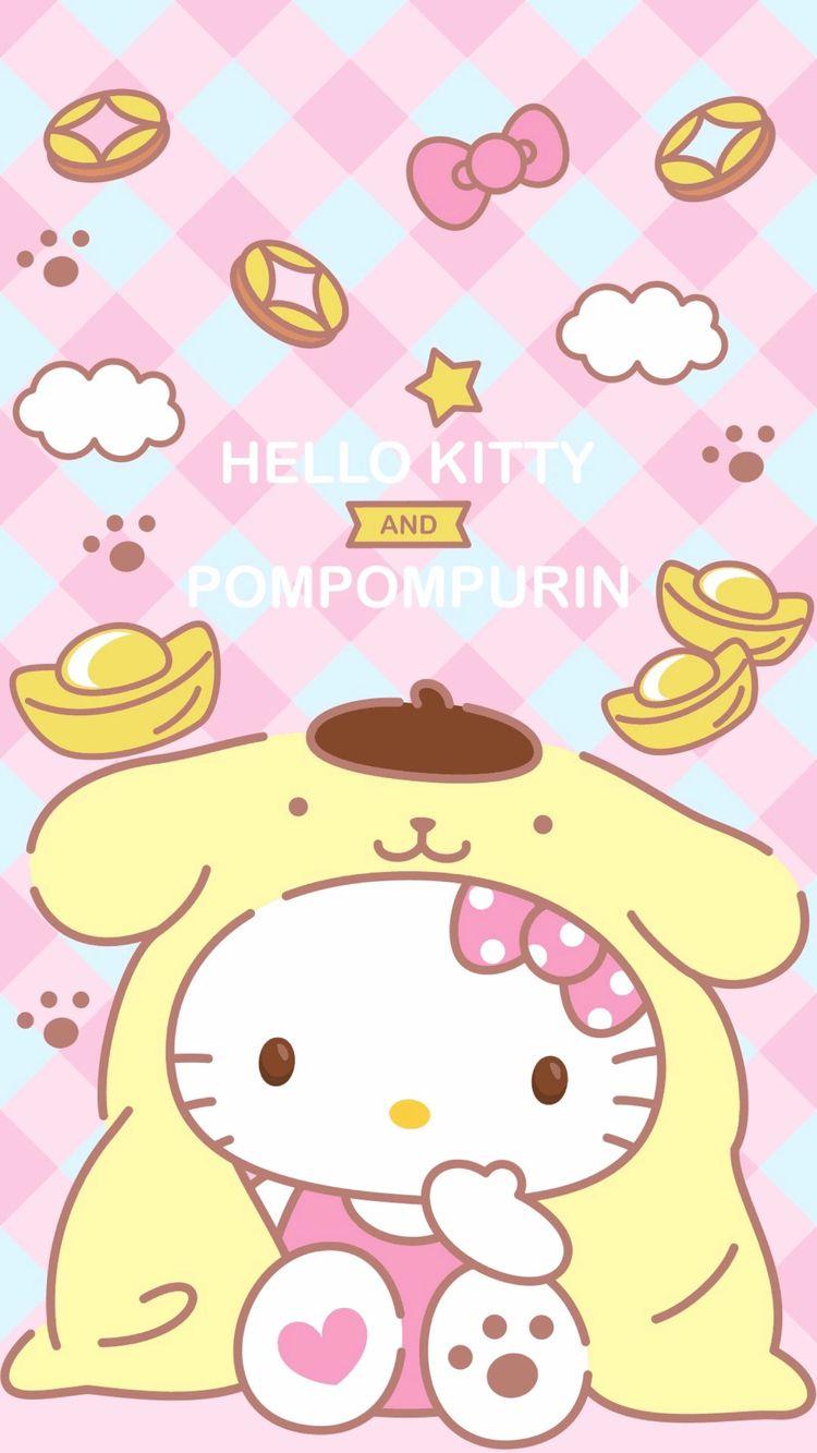 Hello kitty and pompompurin Wallpaper