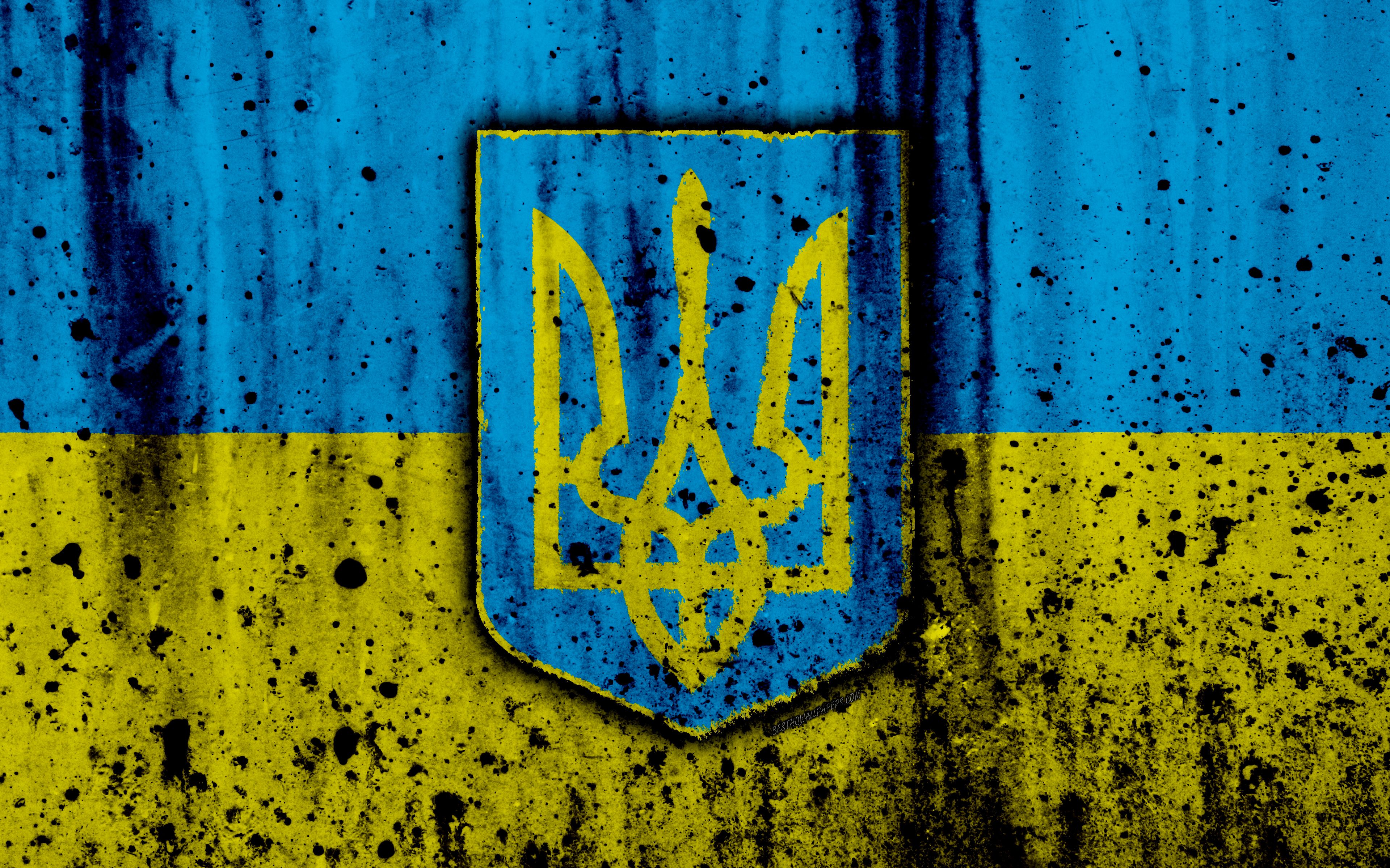 Download wallpaper Ukrainian flag, 4к, grunge, flag of Ukraine