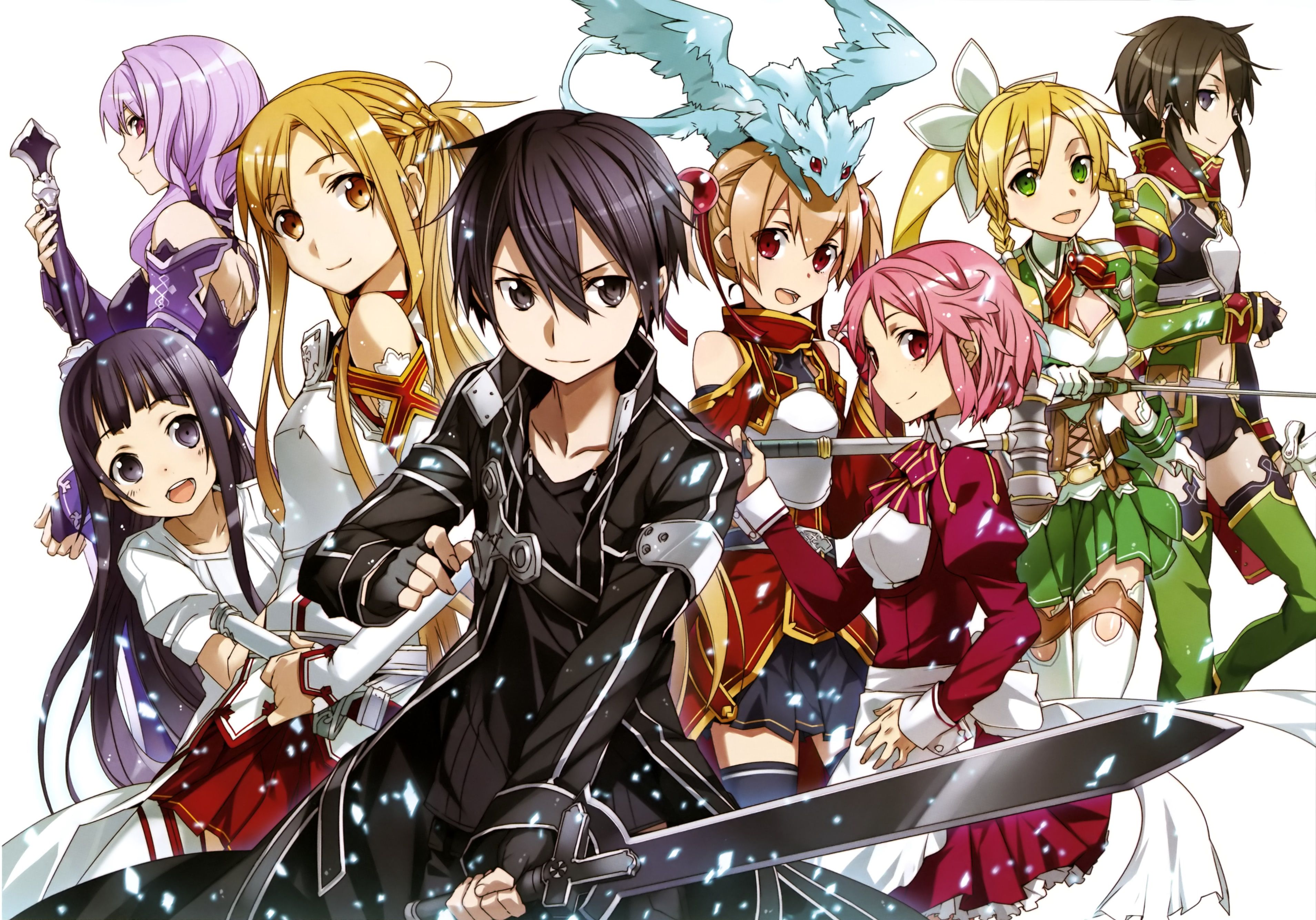 Anime Sword Art Online II Strea Yui Asuna Yuuki Kirito Silica Leafa