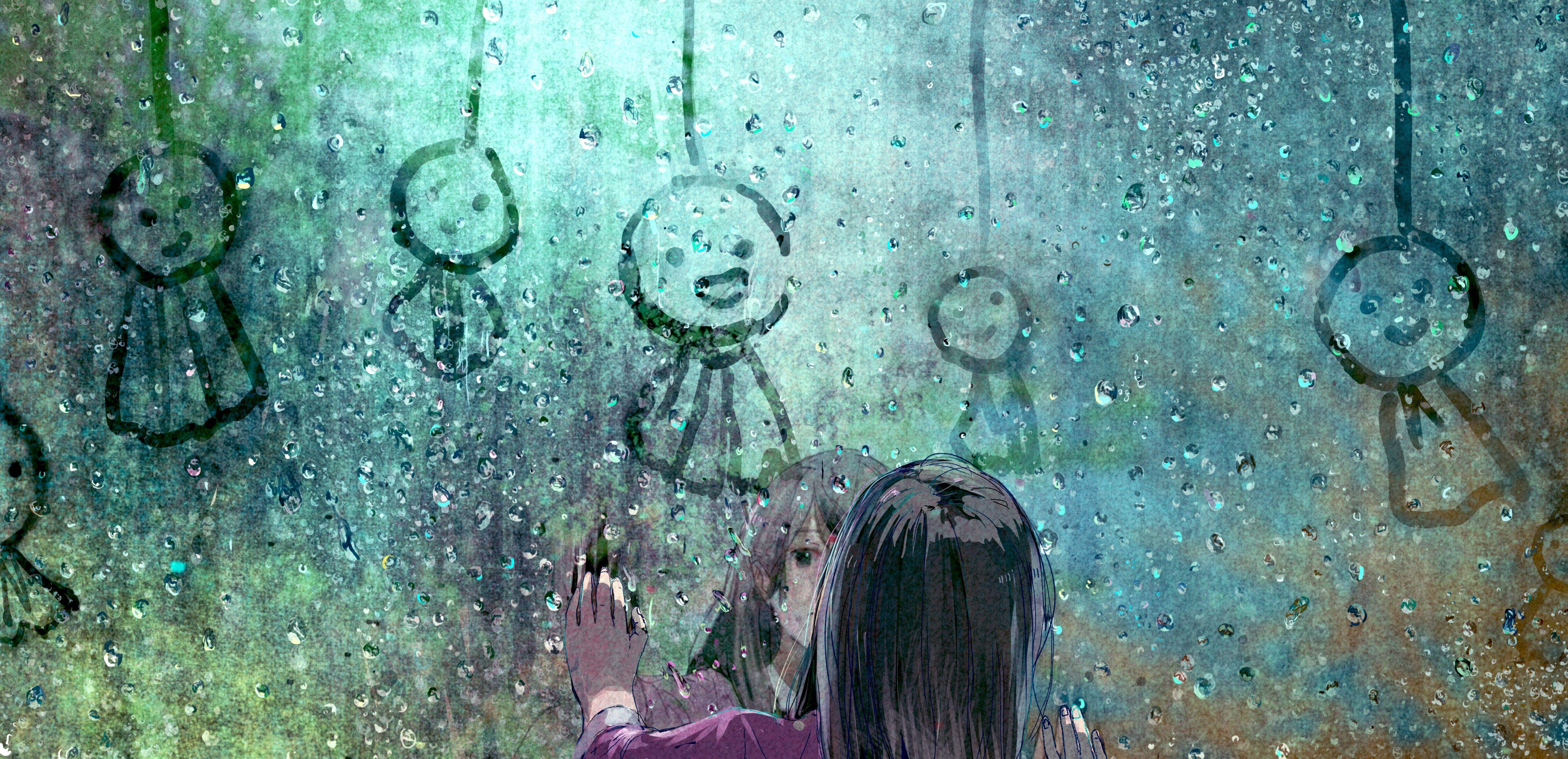Anime Rainy Day, girl, rain, HD phone wallpaper | Peakpx