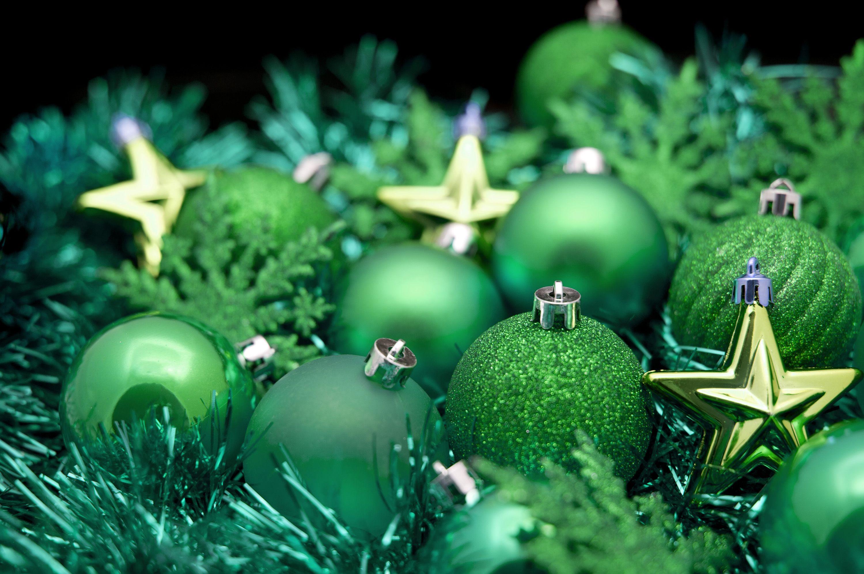 Photo of Green and gold Christmas. Free christmas image