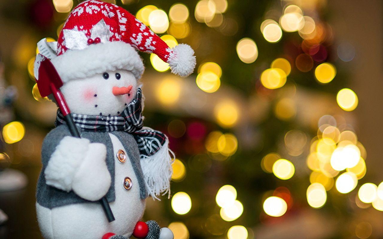 Wallpaper Christmas Winter hat Snowmen Toys Holidays