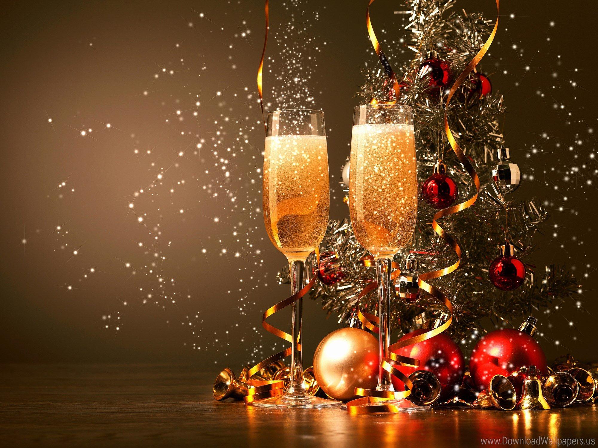 Download Standart 4:3 2000x1500, Bells, Champagne, Christmas