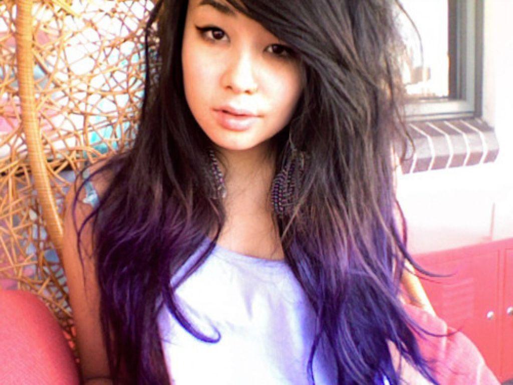 Dip Dye Hair Favorite Colors With Layered Purple For Girl