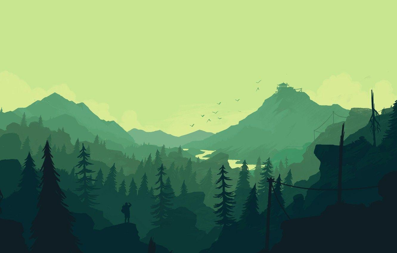 Wallpaper Mountains, The game, People, Forest, View, Silhouette