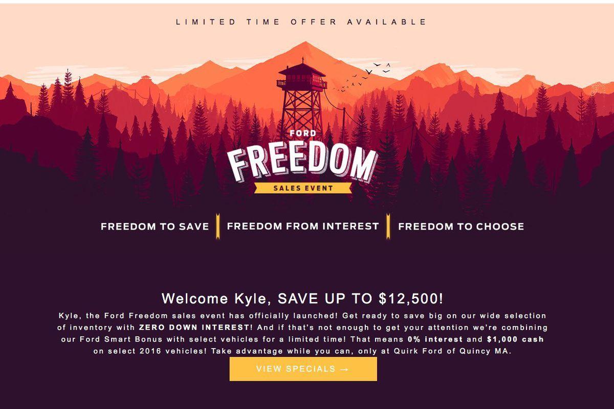 Ford dealership steals art from indie game Firewatch