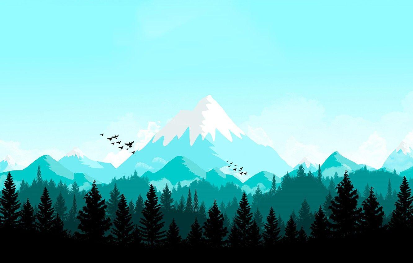 Wallpaper Mountains, The game, Forest, View, Birds, Hills, Landscape