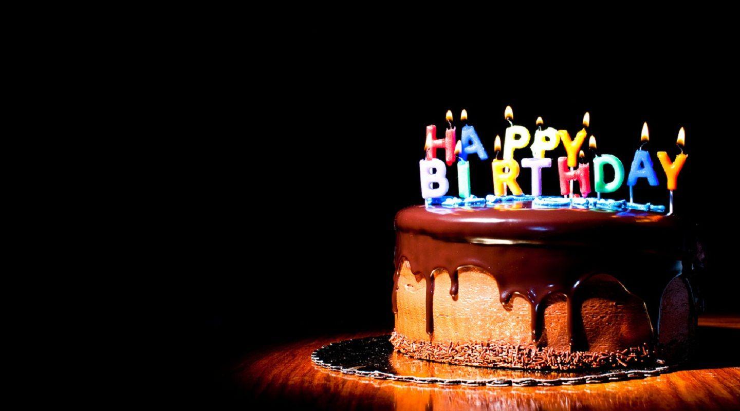 Birthday Chocolate Delicious Cake With Candle Light. HD Wallpaper