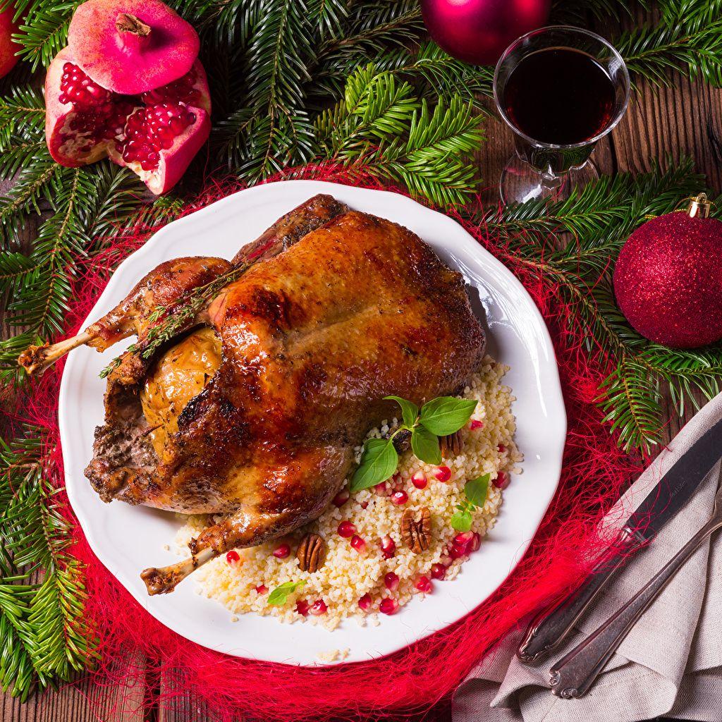 Wallpaper Christmas Pomegranate Roast Chicken Food Branches