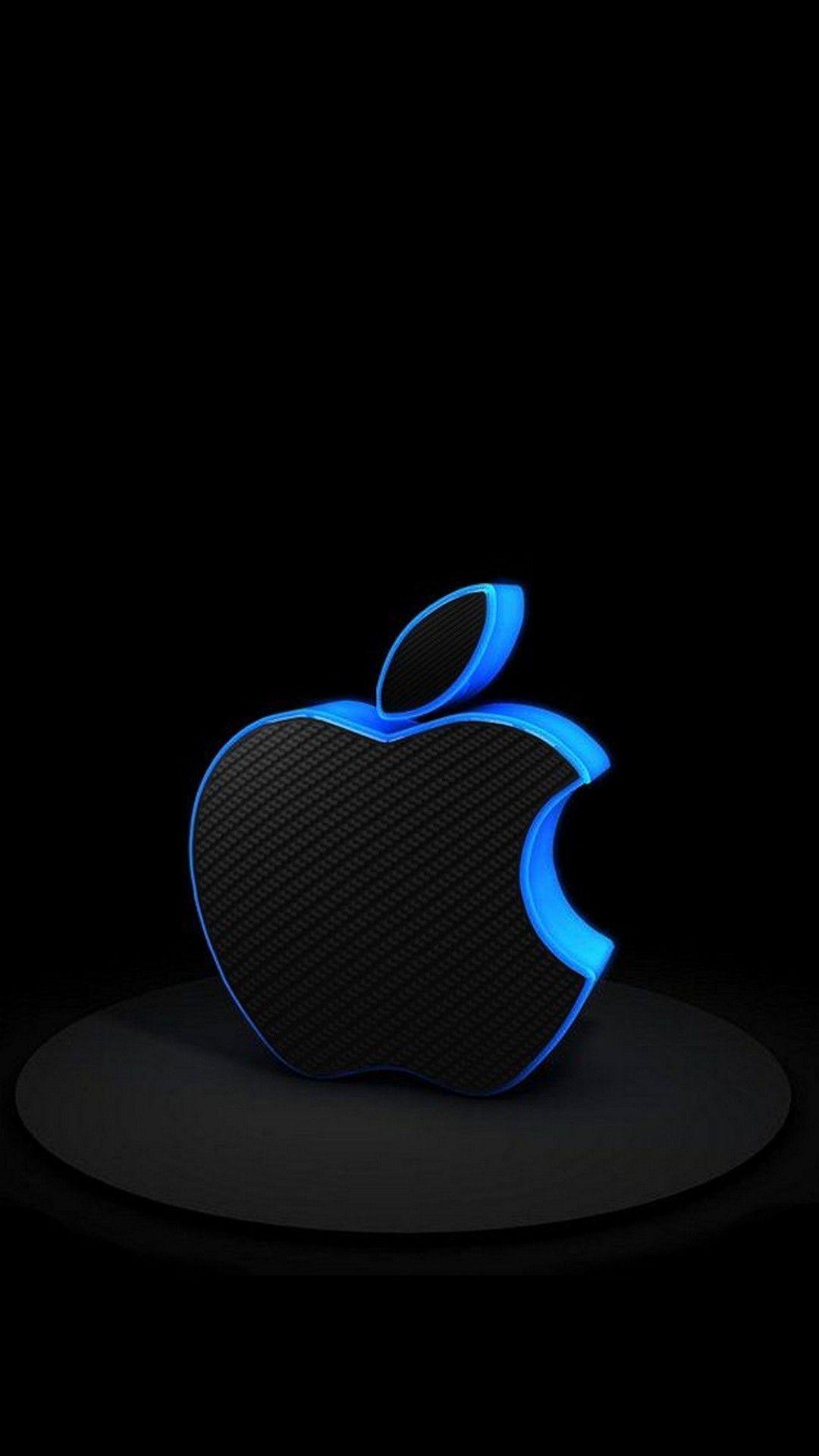 3D iPhone Logo Wallpaper Blue iPhone Wallpaper in 2020
