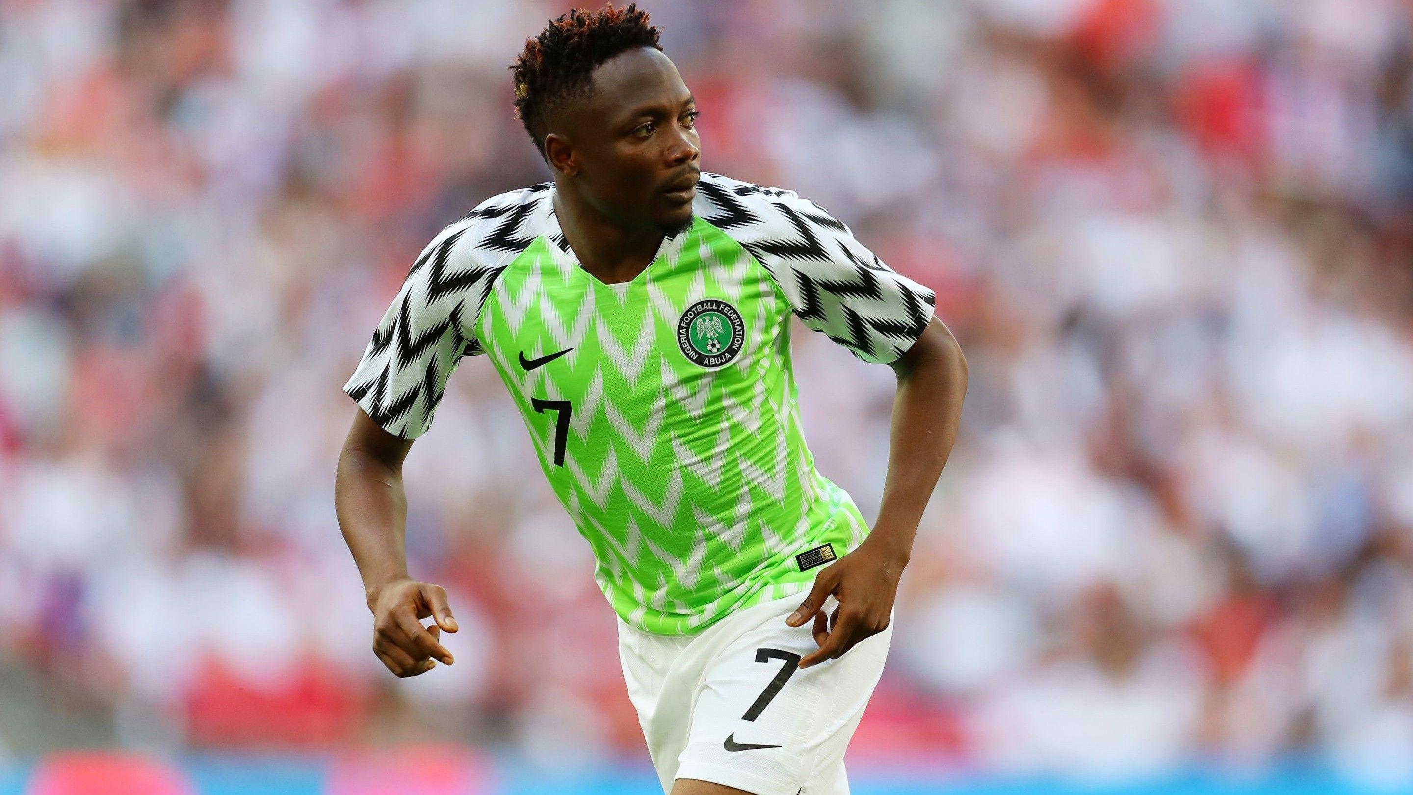 Ahmed Musa Nigerian Footballer in Fifa World Cup 2018 Wallpaper. HD