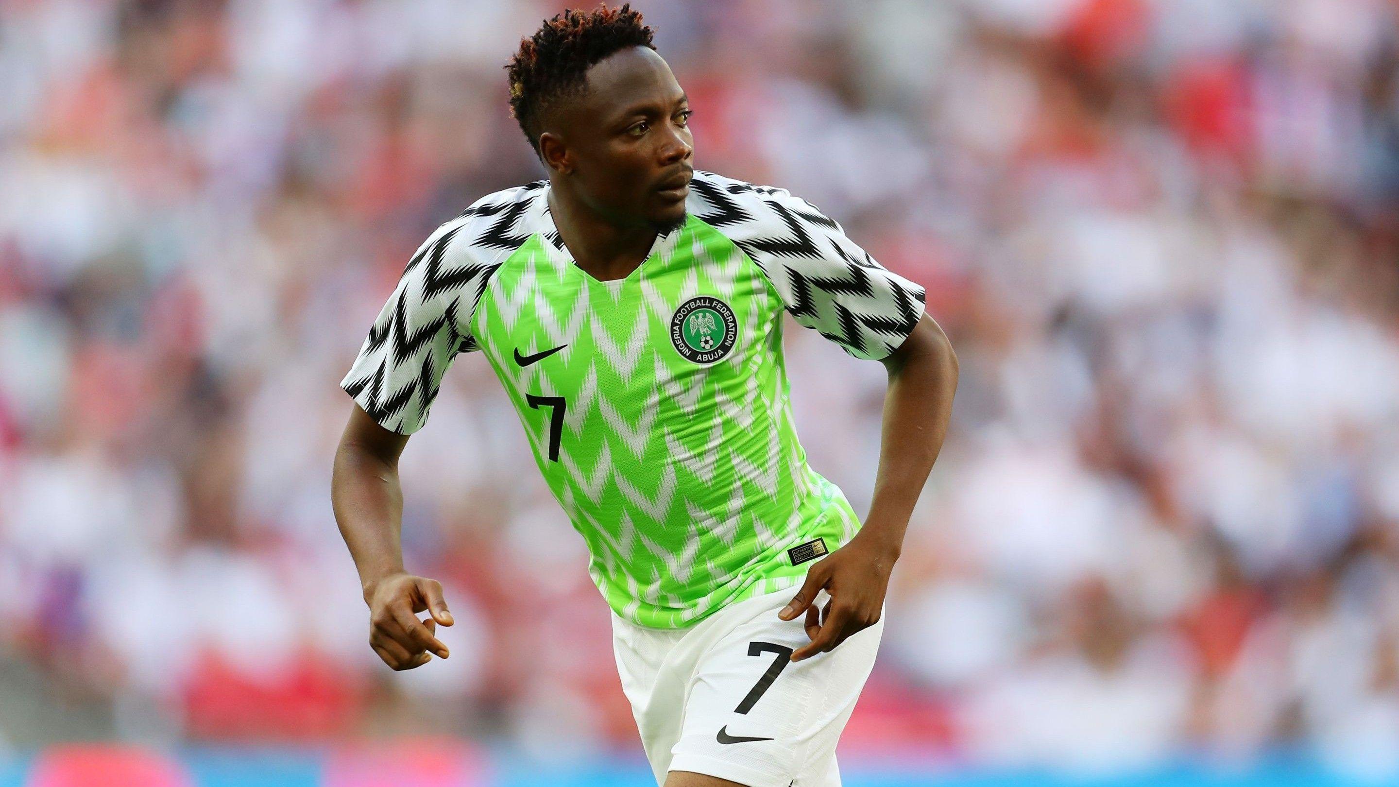 Ahmed Musa Nigerian Footballer in Fifa World Cup 2018 Wallpaper. HD