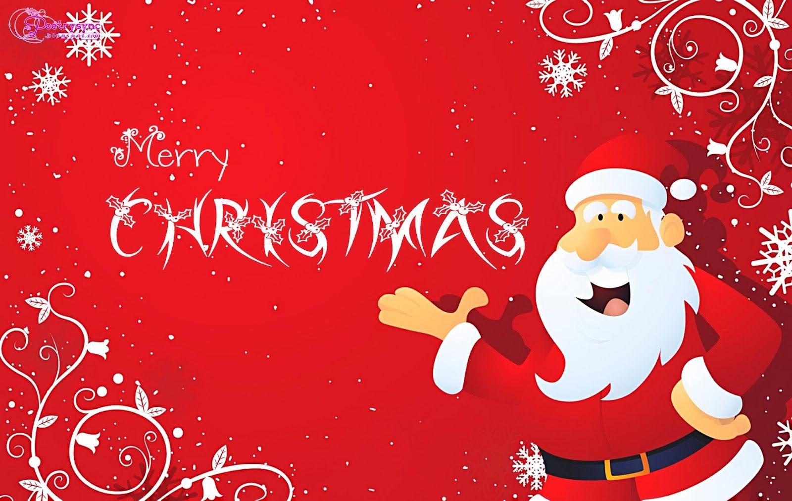 Merry christmas wishes card santa claus HD #wallpaper