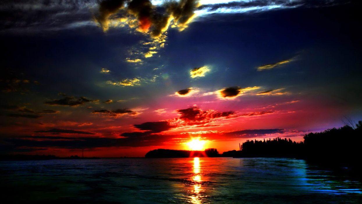 Amanecer horizonte sol mar nubes naturaleza wallpaperx1080
