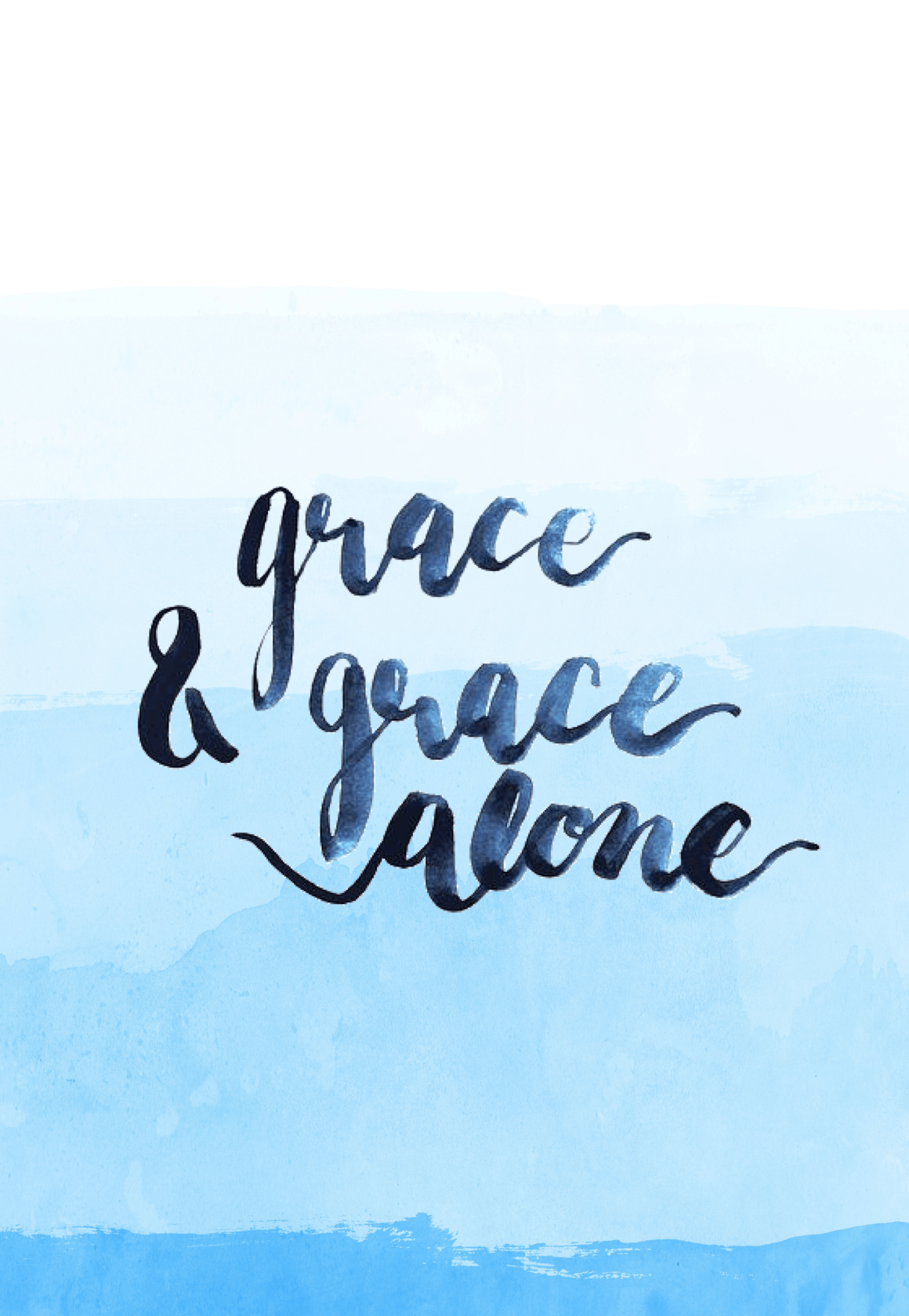 grace & grace alone blue water color background. christian