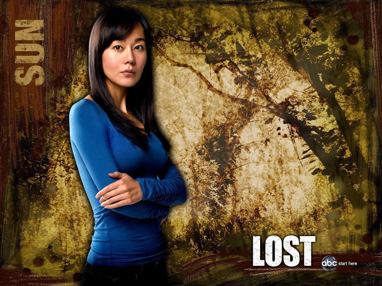 Un wallpaper della serie tv Lost con Yunjin Kim, interprete di Sun