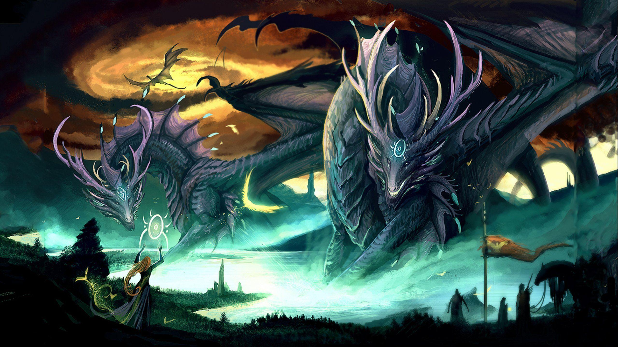 Fantasy White Dragon Wallpaper. Blue Dragon, HD Abstract, 4k