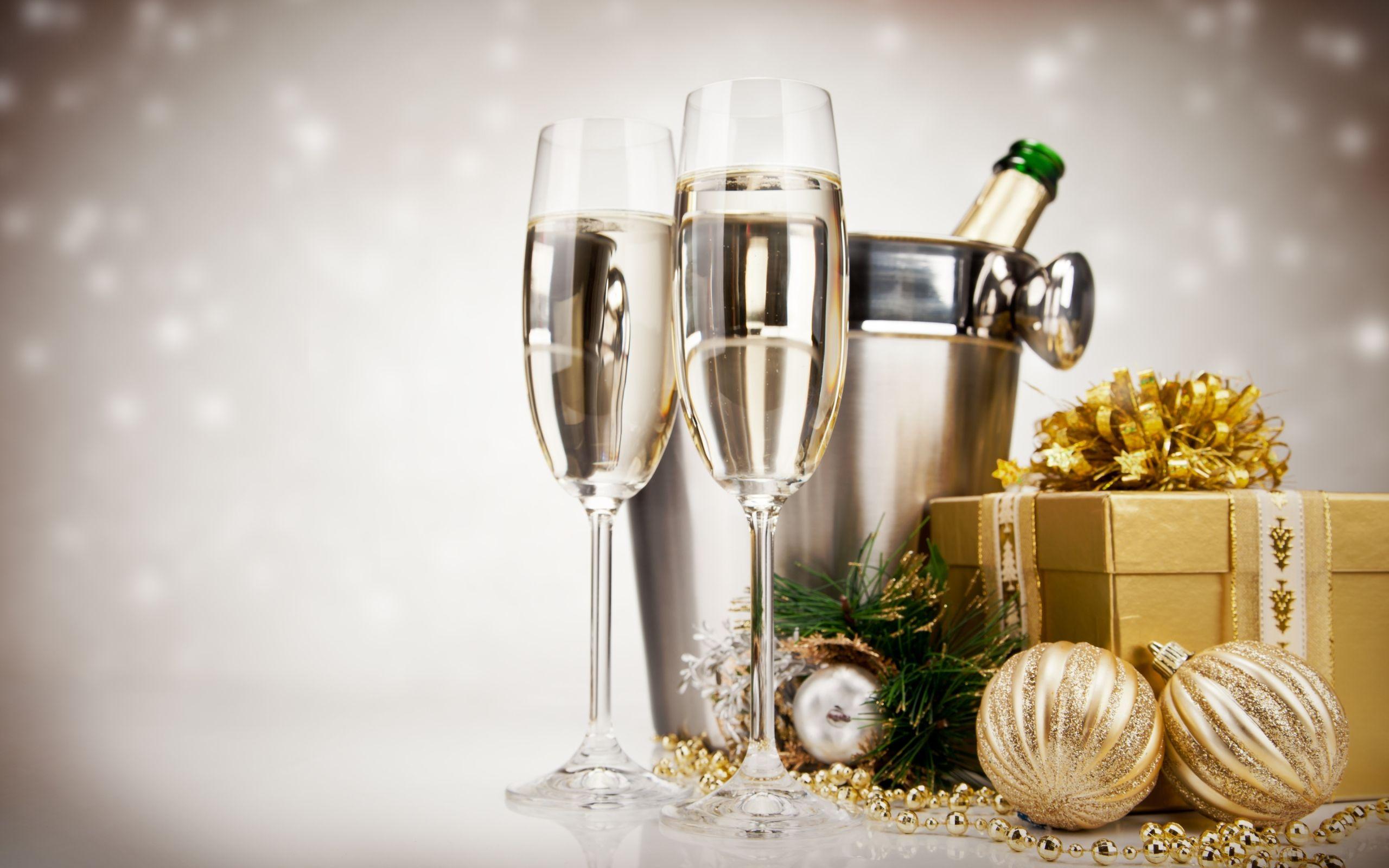 Champagne for New Year's Eve Party widescreen wallpaper. Wide