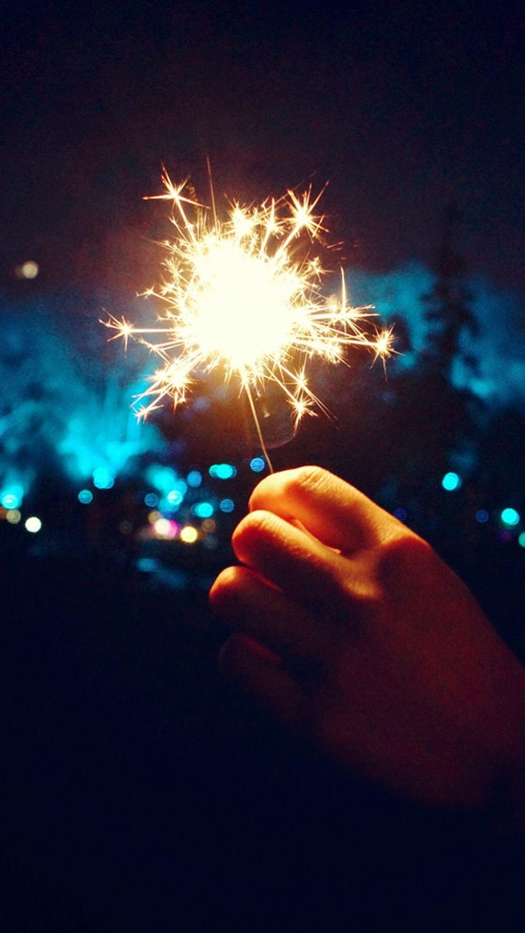 Happy New Year Fireworks Hand #iPhone #plus #wallpaper. iPhone 6