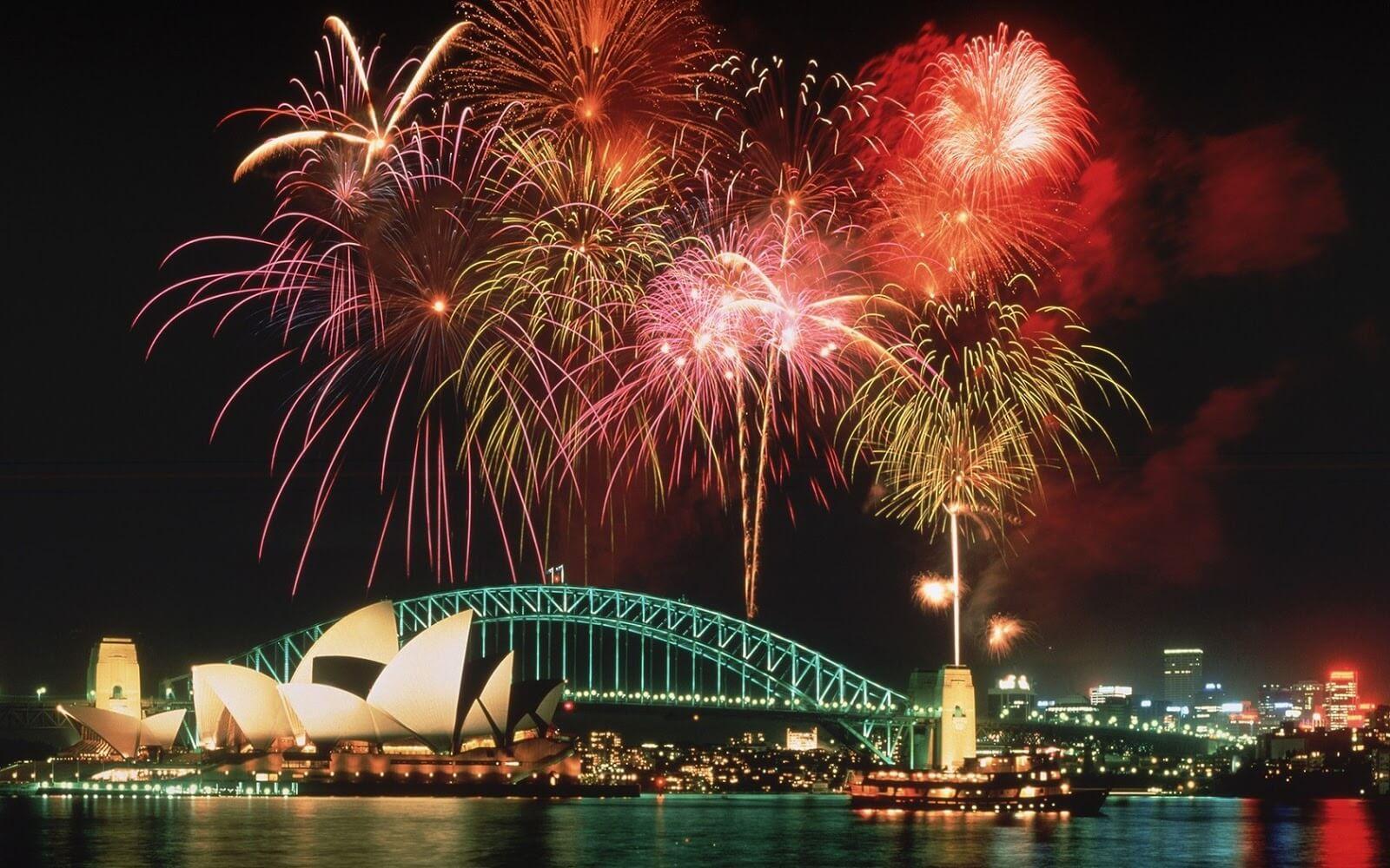 Happy New Year Fireworks Image Celebrations Year Eve 2018