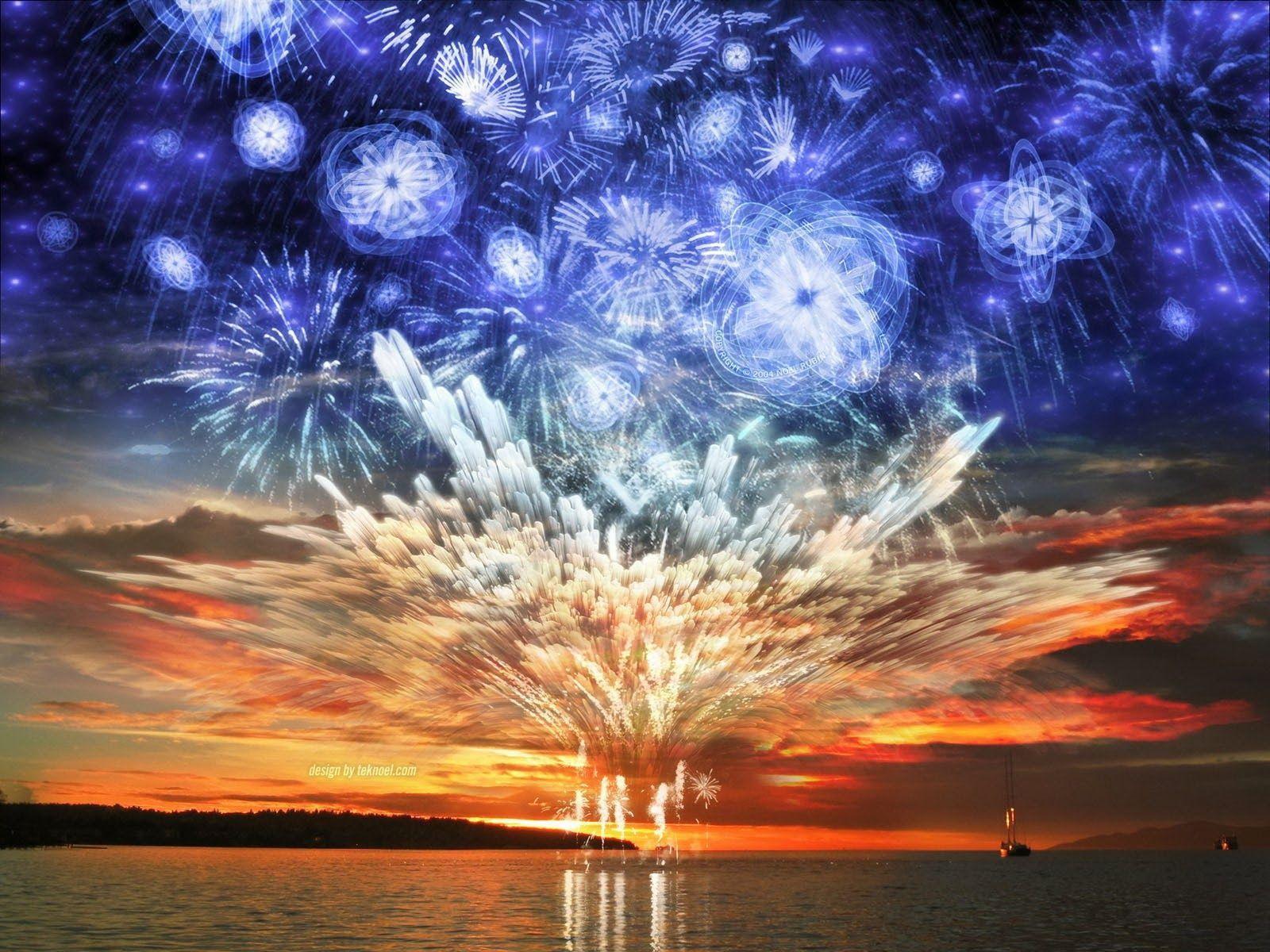 Happy New Year Wallpaper: Happy New Year Fireworks Wallpaper 2014