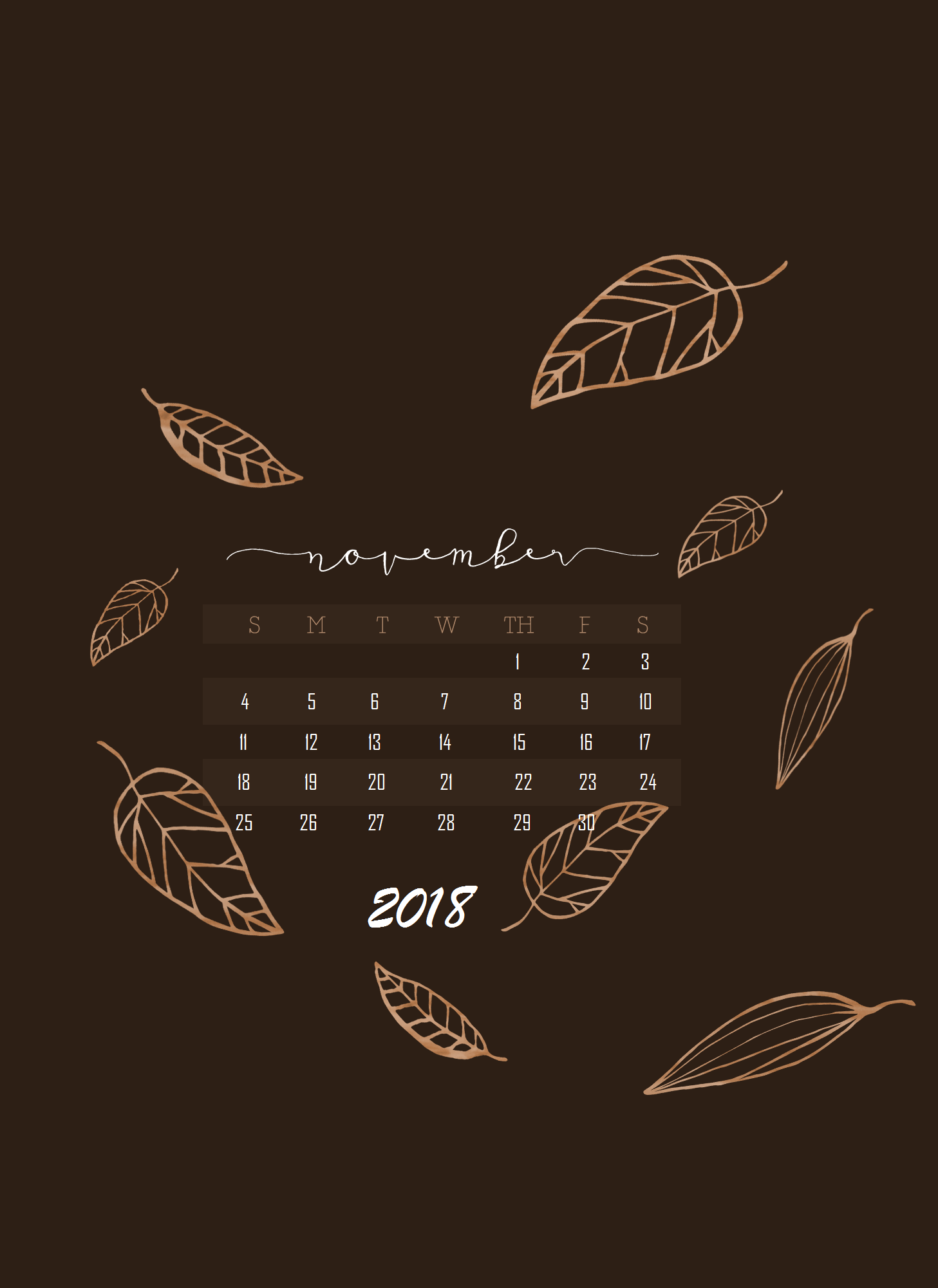 November 2018 iPhone Calendar Wallpaper. MaxCalendars in 2018