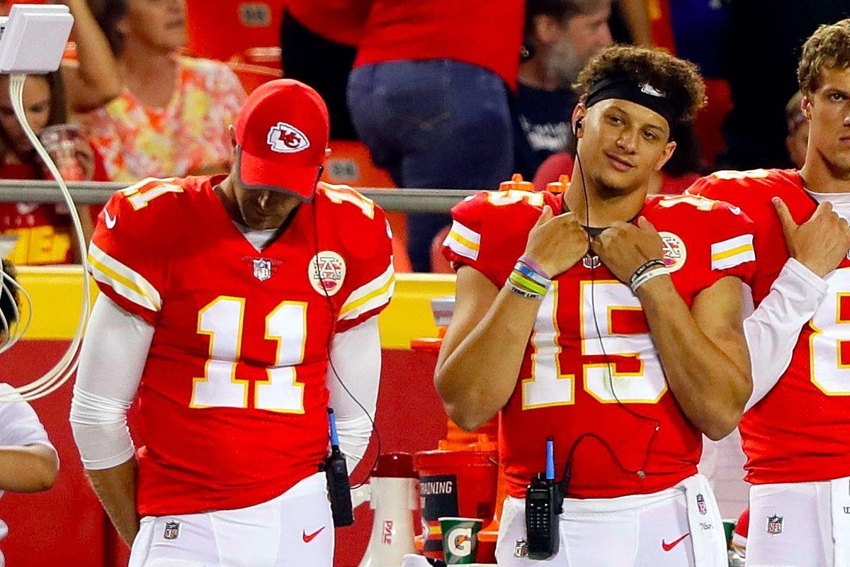Is Alex Smith about to lose his job to Pat Mahomes? This GIF says