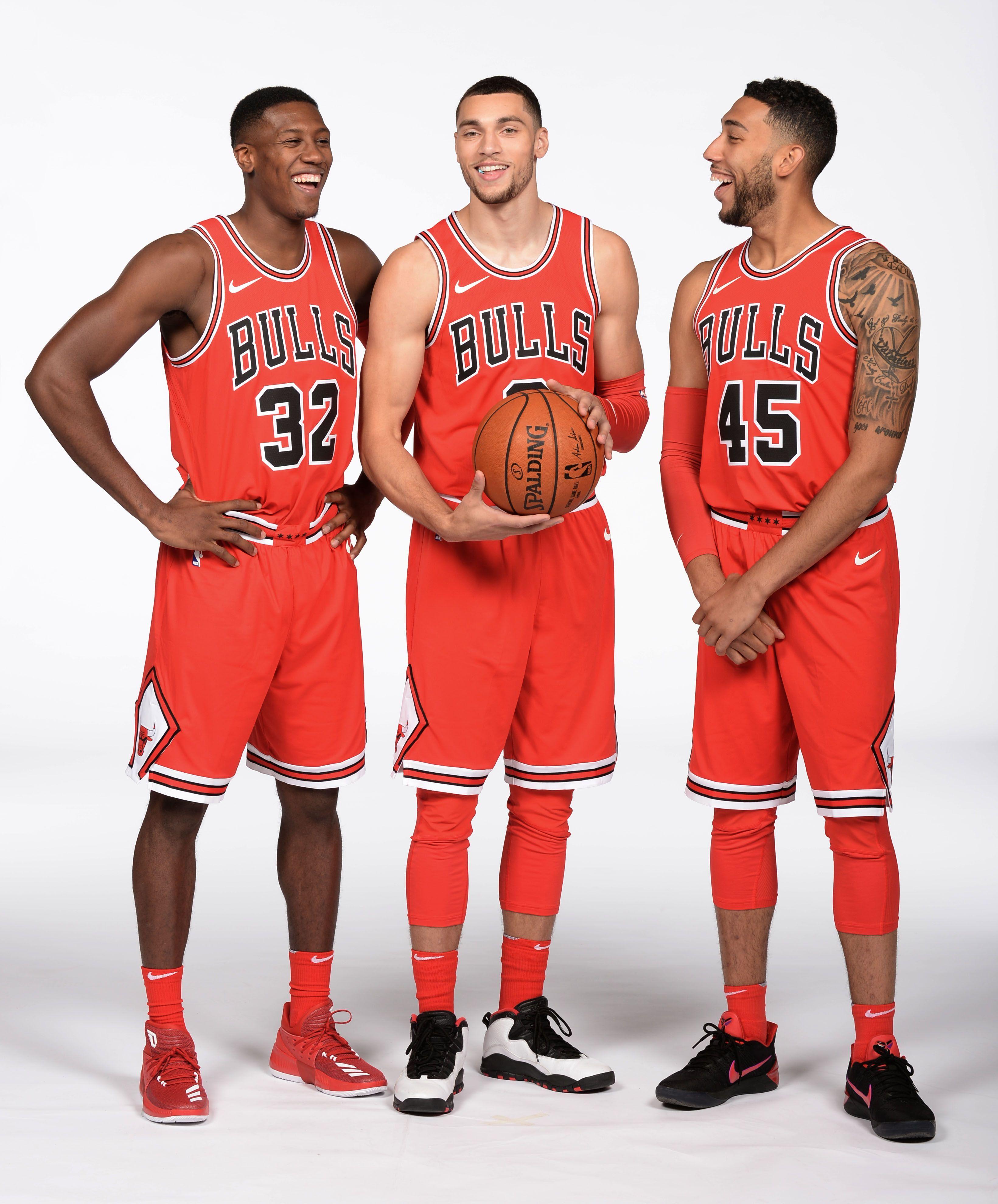 Kris Dunn, Zach Lavine and Denzel Valentine. Chicago Bulls