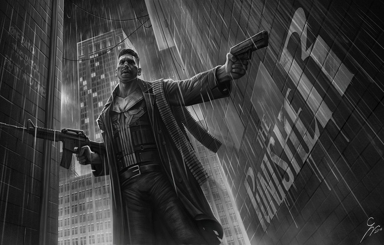 Wallpaper Figure, Art, Punisher, Marvel, Castle, Castle, Marvel