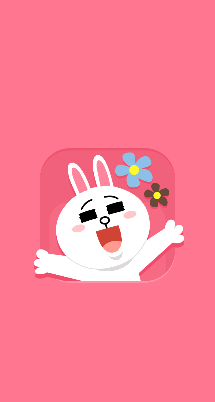 Download LINE Pinky Cony 744 x 1392 Parallax Wallpaper