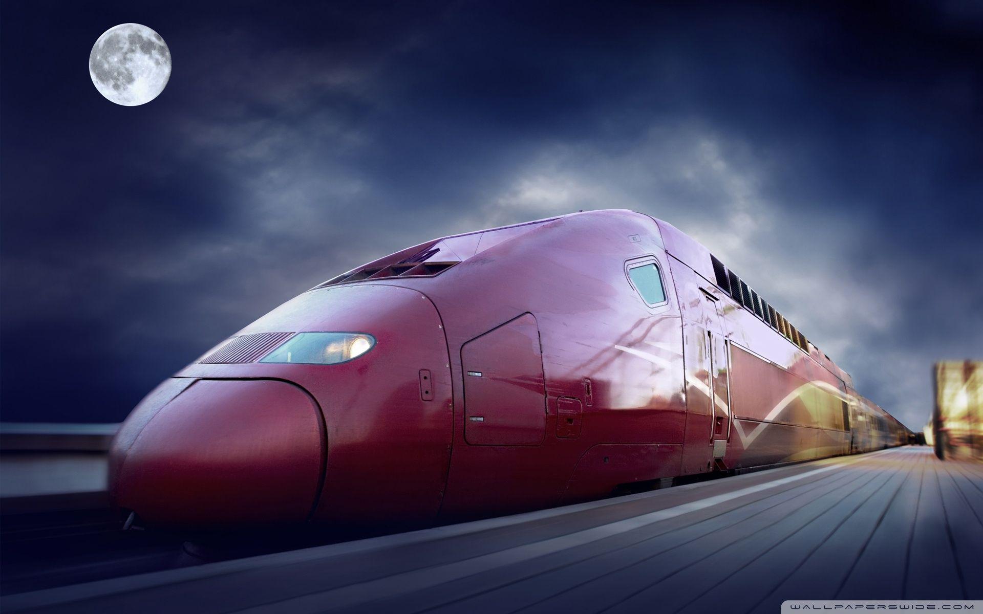 Red High Speed Train ❤ 4K HD Desktop Wallpaper for 4K Ultra HD TV